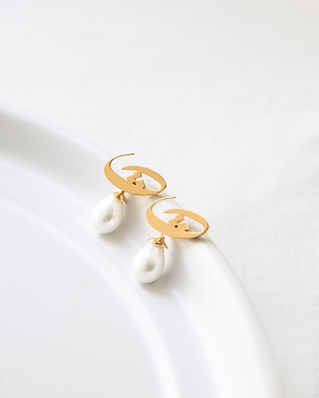 Calligraphed Arabic Initial Earrings