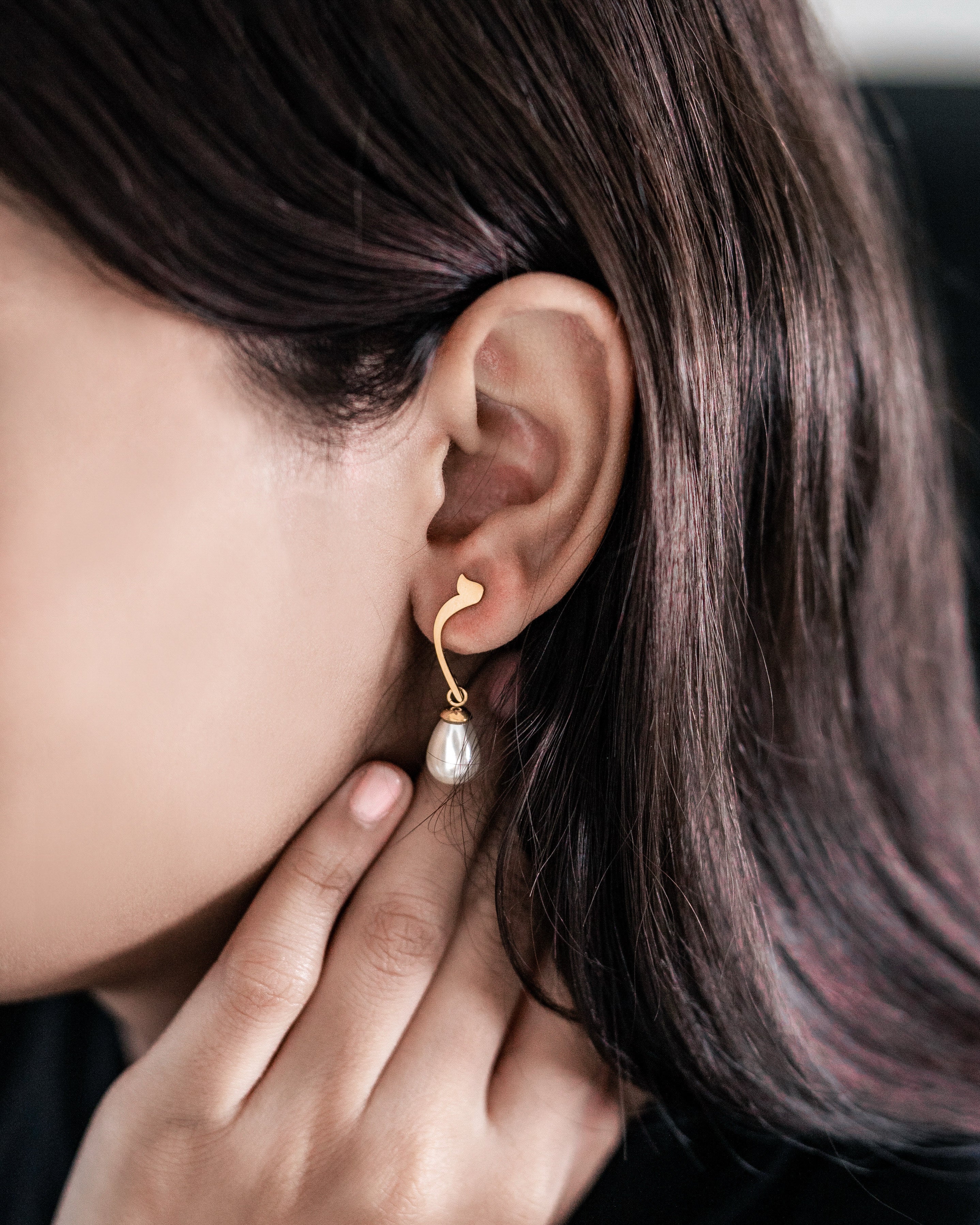 Calligraphed Letter Earrings م