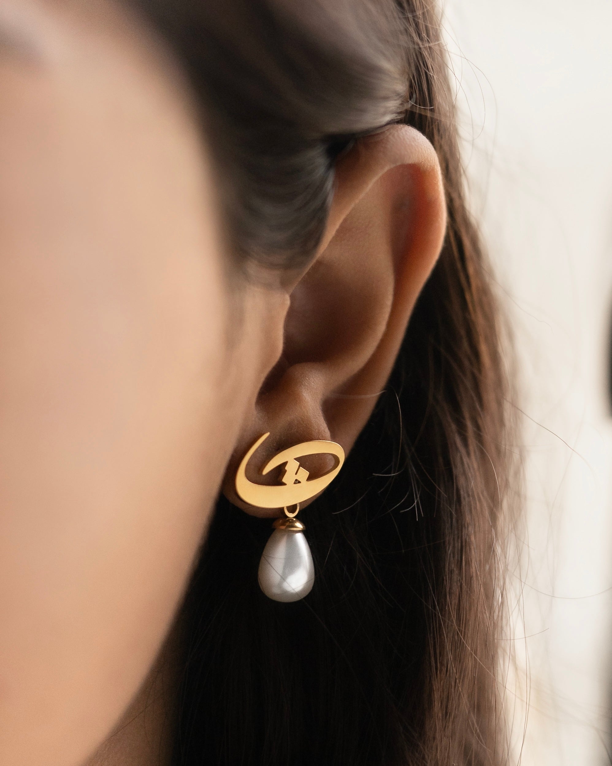 Calligraphed Arabic Letter Earrings