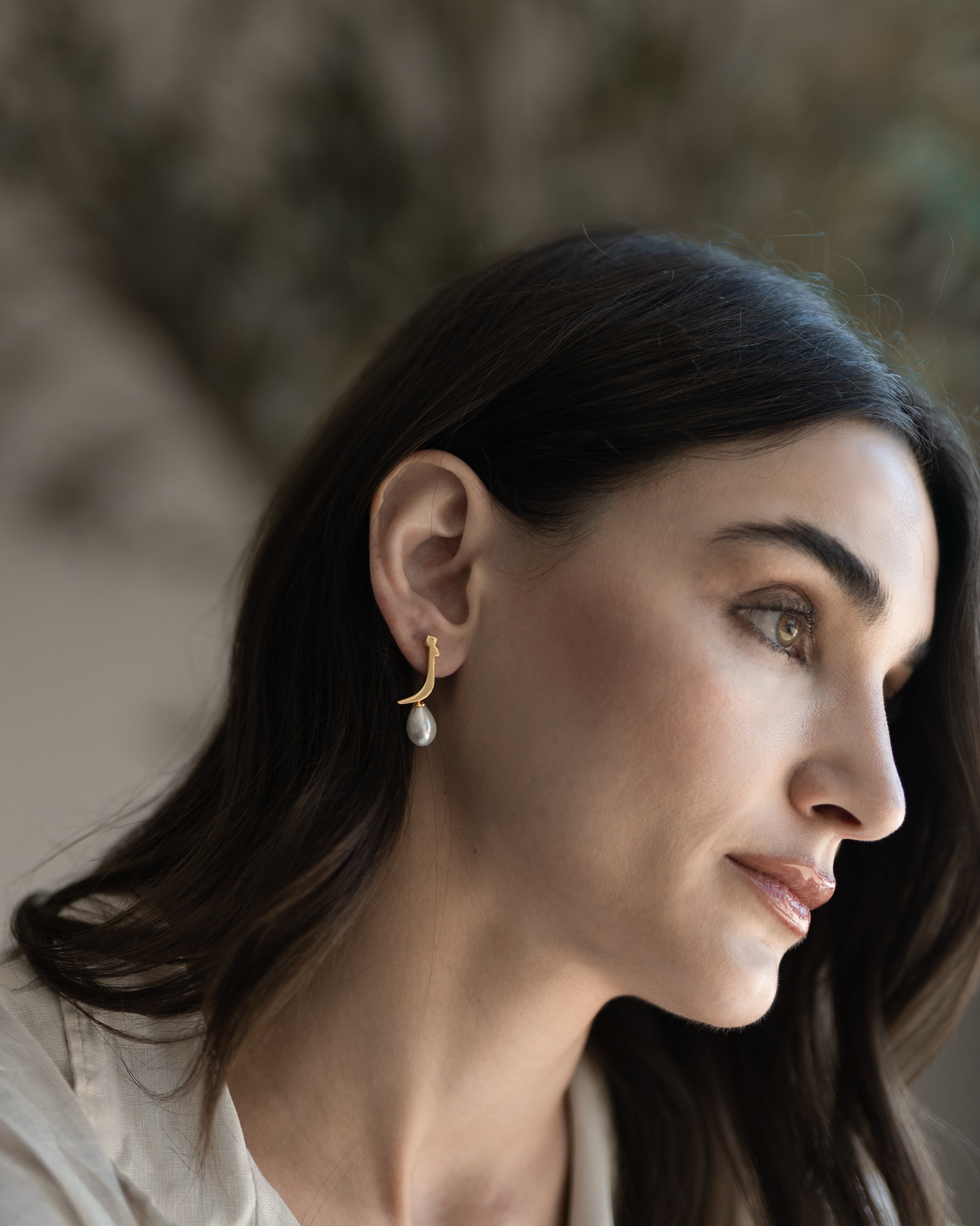 Calligraphed Arabic Letter Earrings