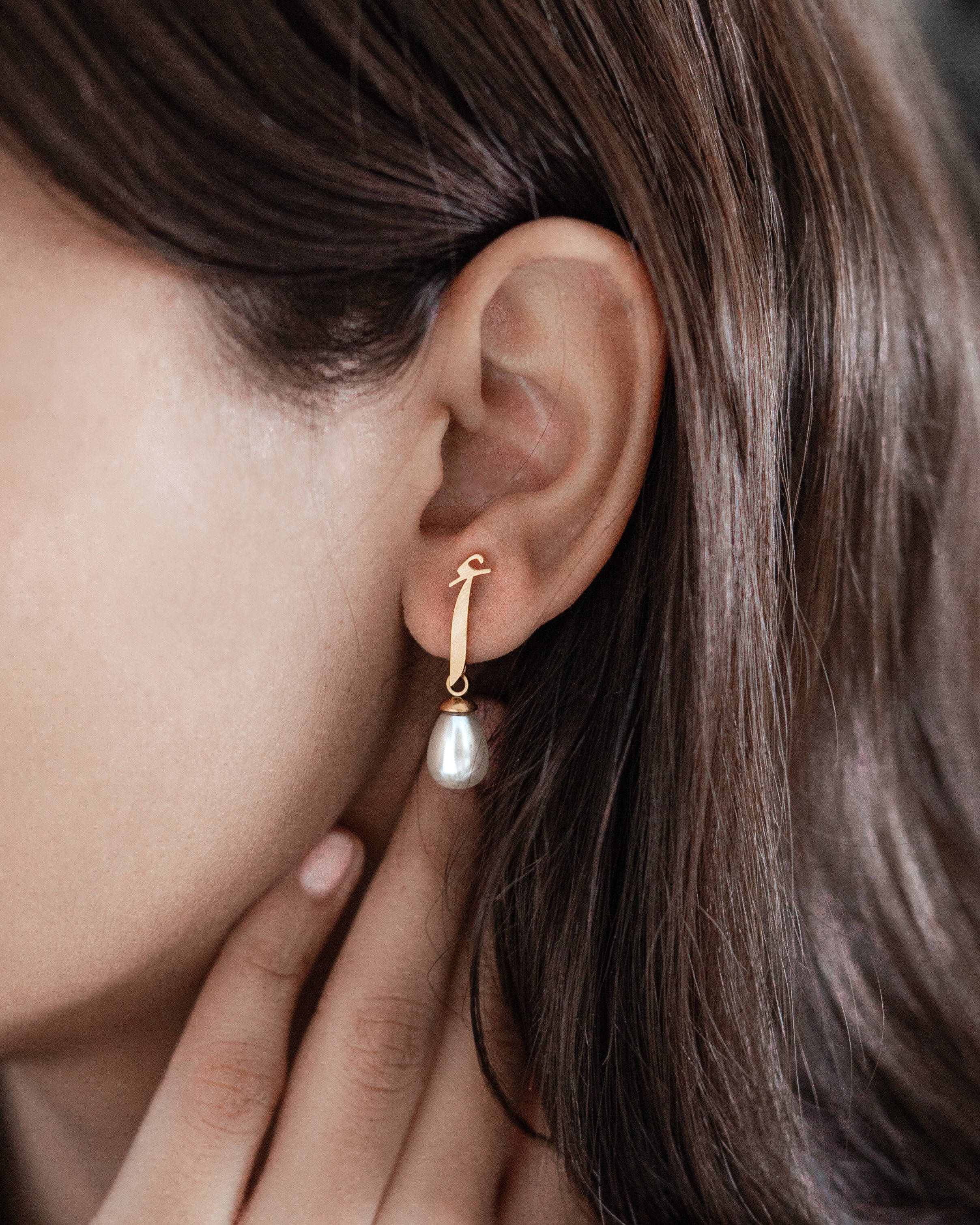 Calligraphed Arabic Letter Earrings