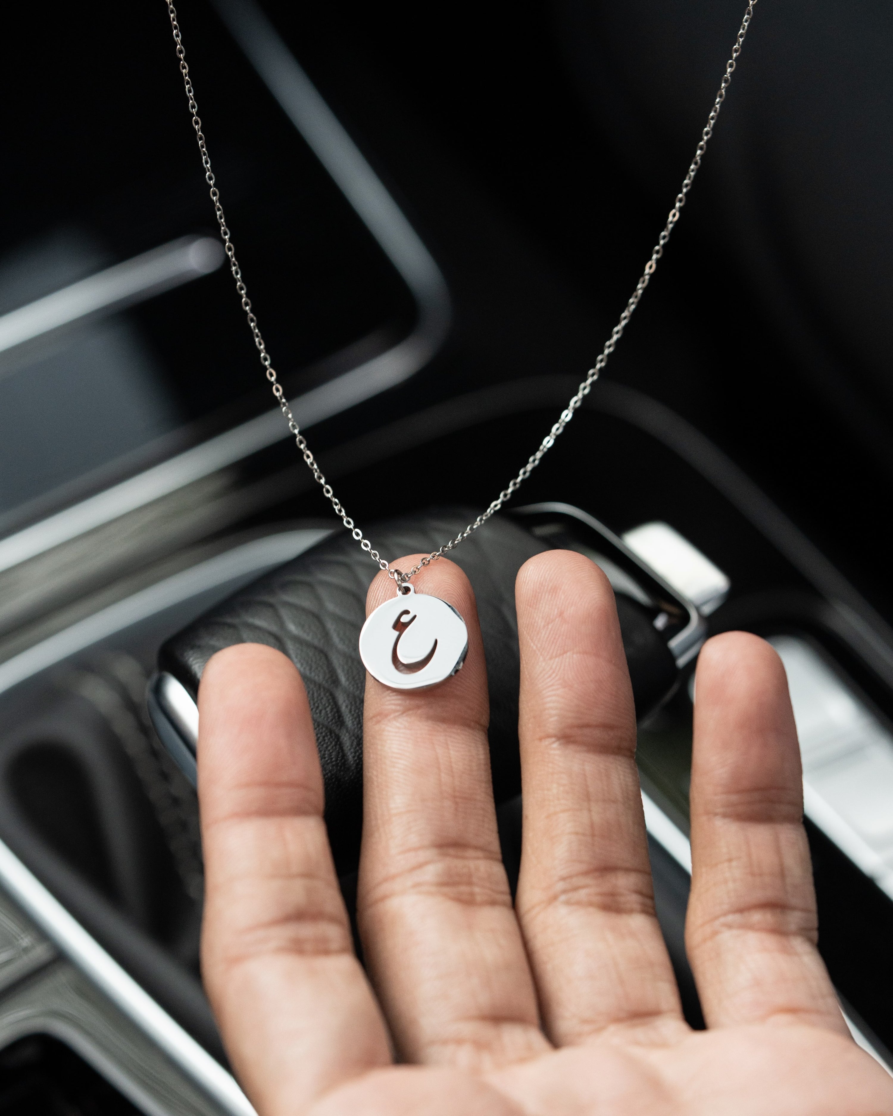 Initial Necklace (Silver) غ