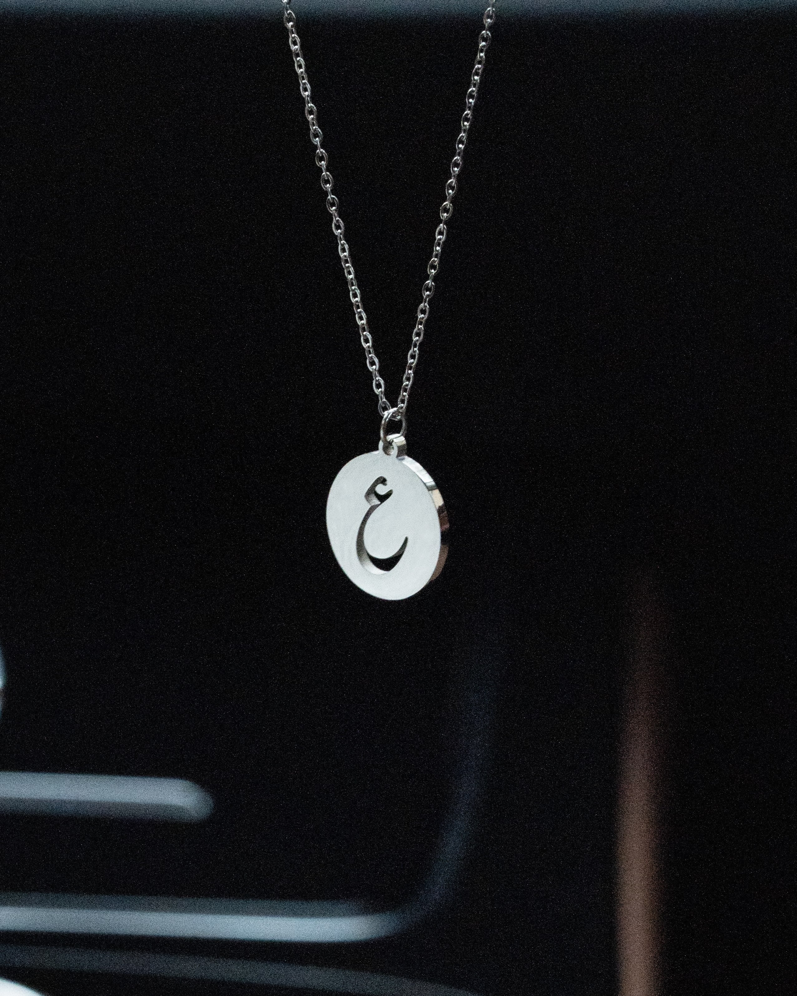 Initial Necklace (Silver) غ