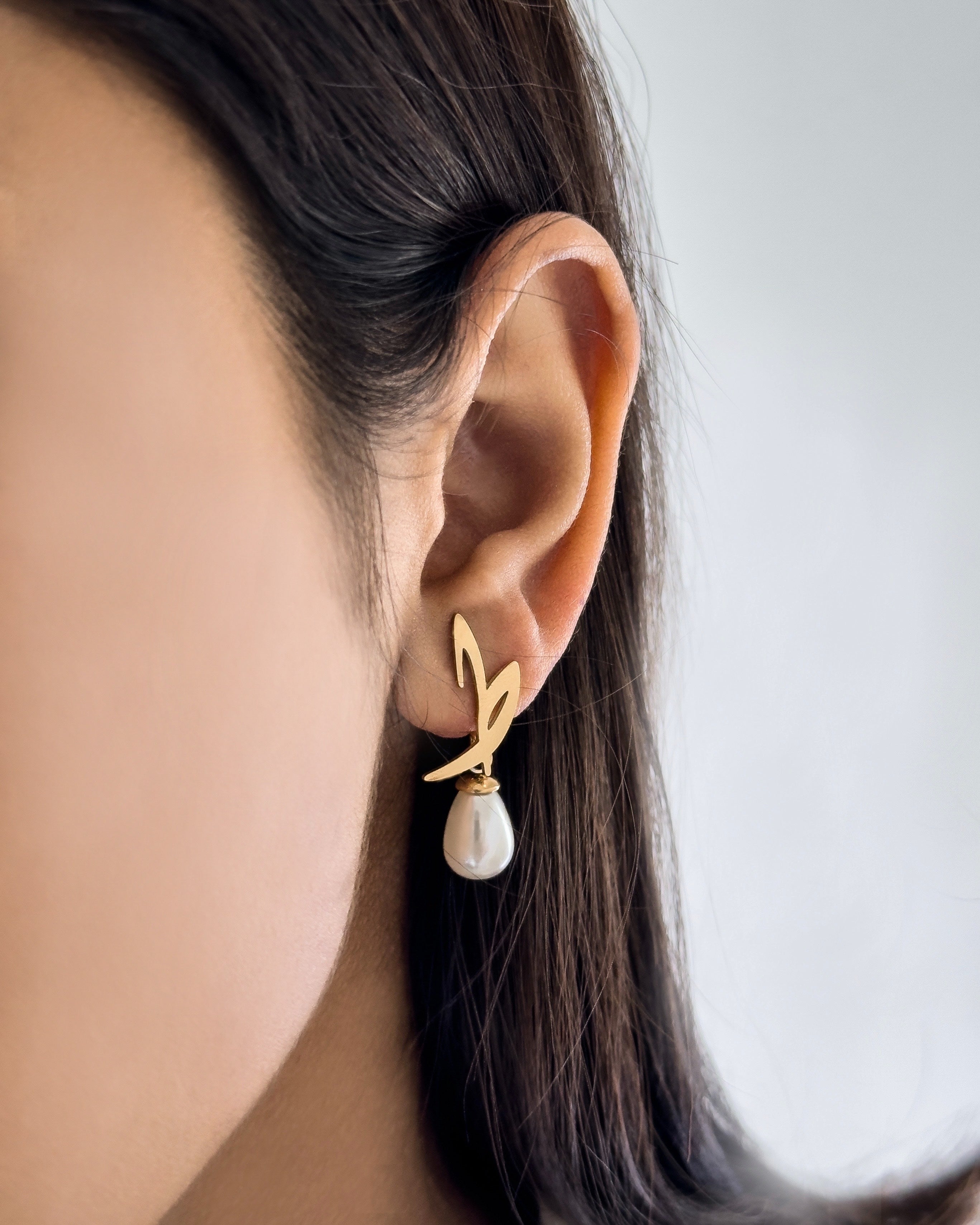 Calligraphed Arabic Initial Earrings