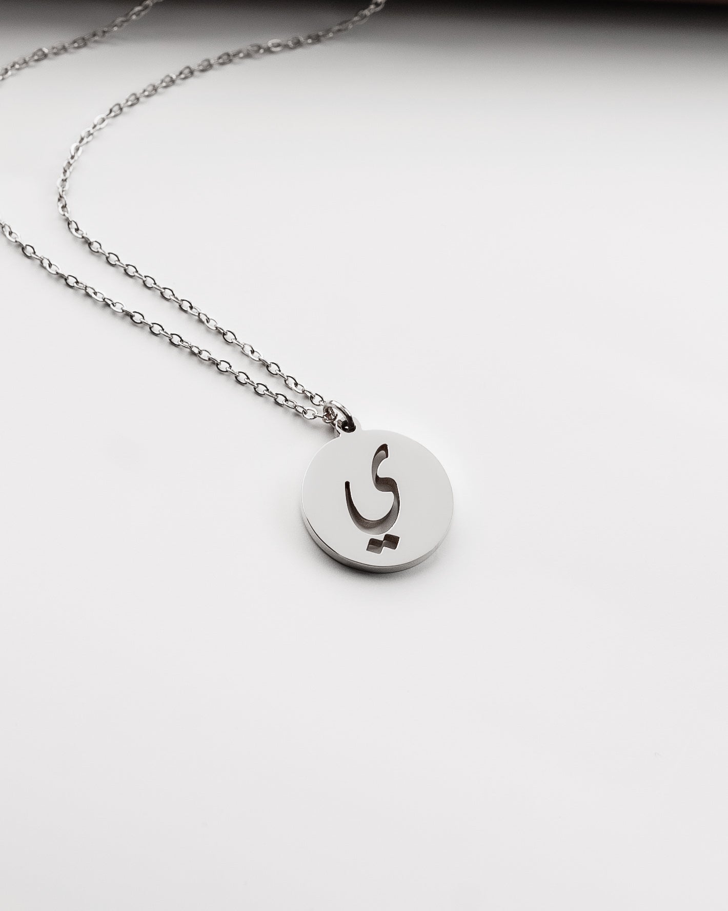Initial Necklace (Silver) ى