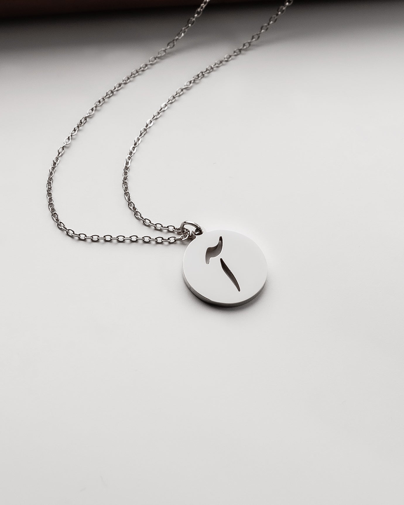 Initial Necklace (Silver) آ