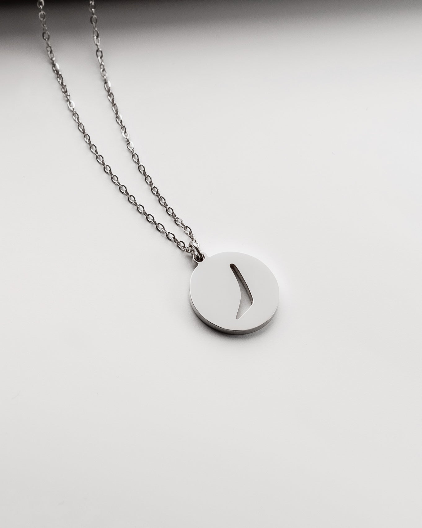 Initial Necklace (Silver) ر