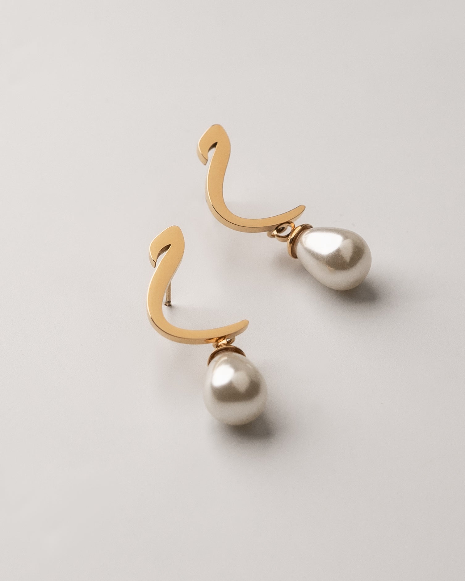 Calligraphed Letter Earrings ح