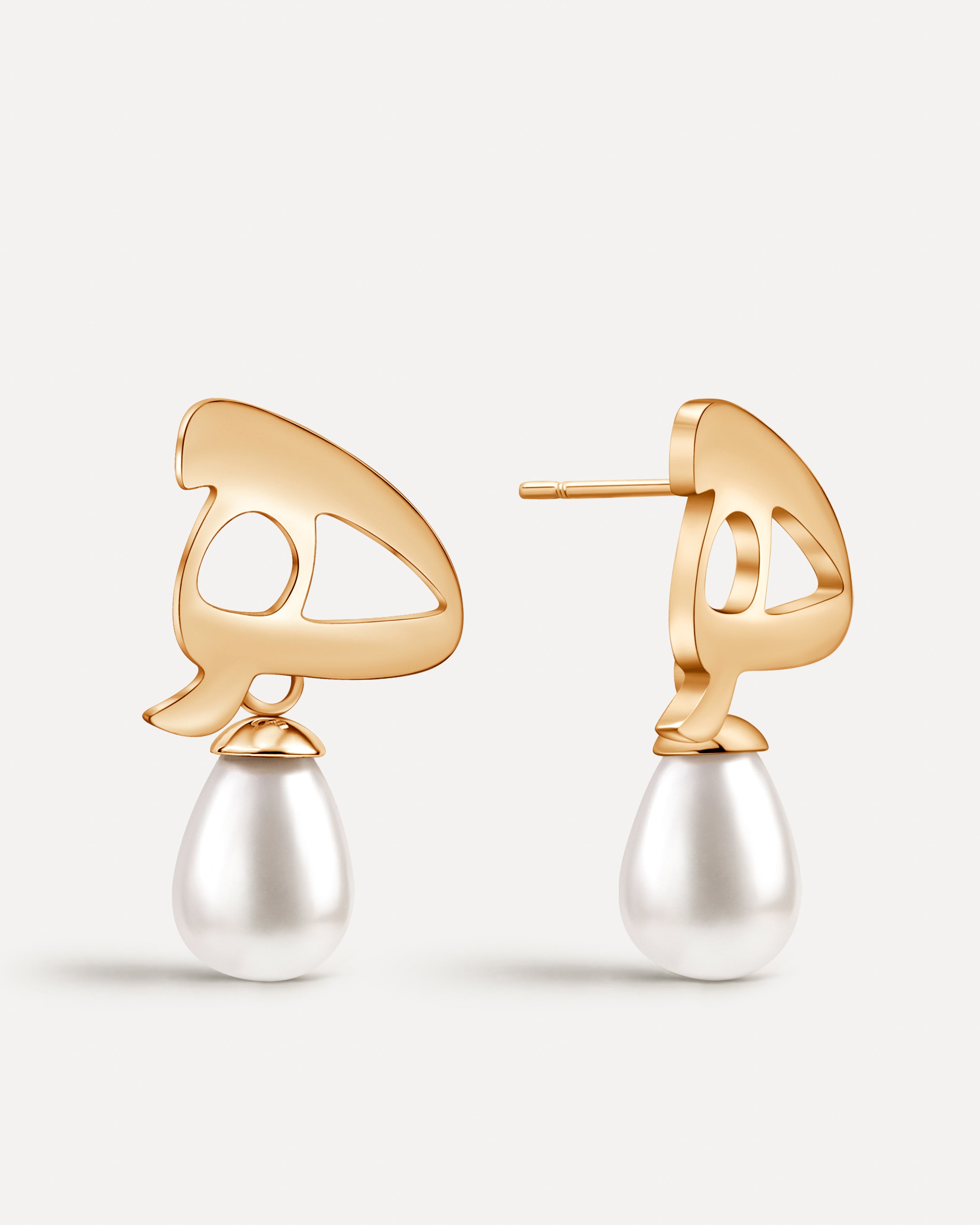 Calligraphed Initial Earrings ھ