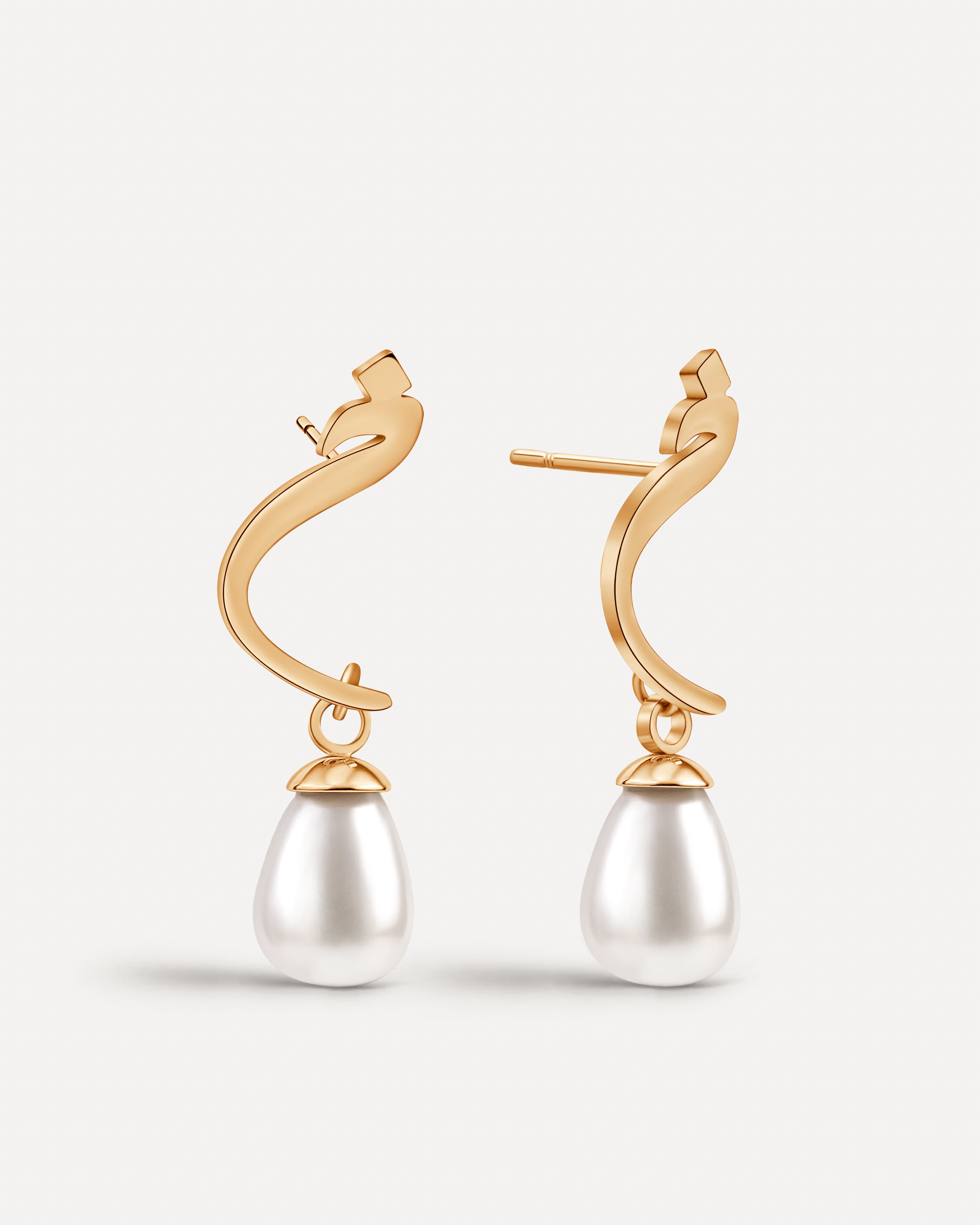 Calligraphed Initial Earrings خ