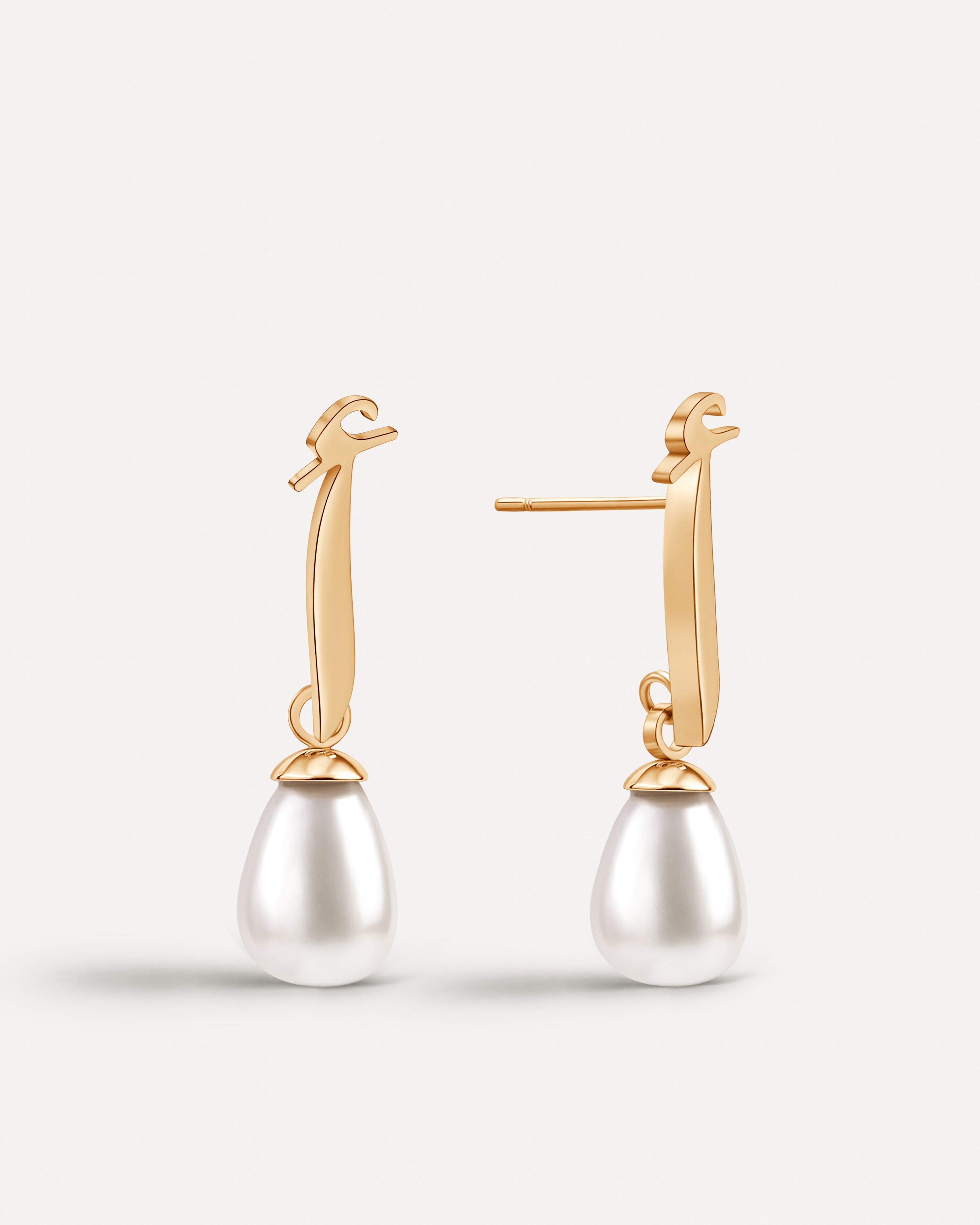 Calligraphed Initial Earrings أ