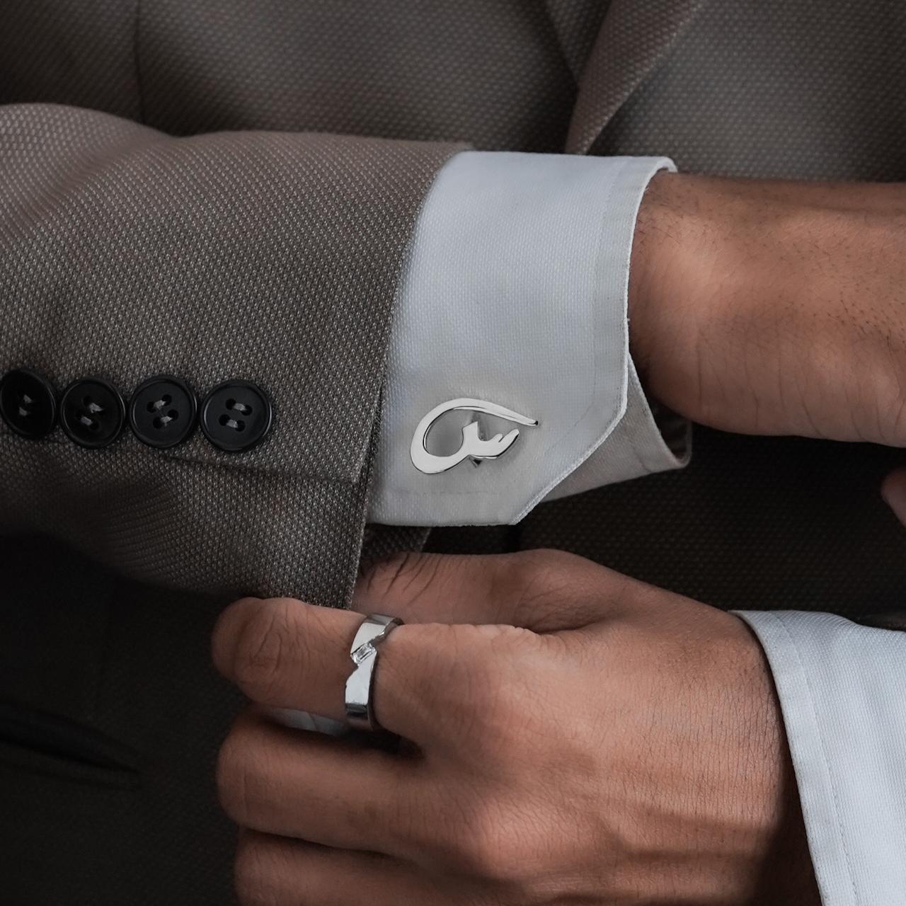 Calligraphed Arabic Letter Cufflinks