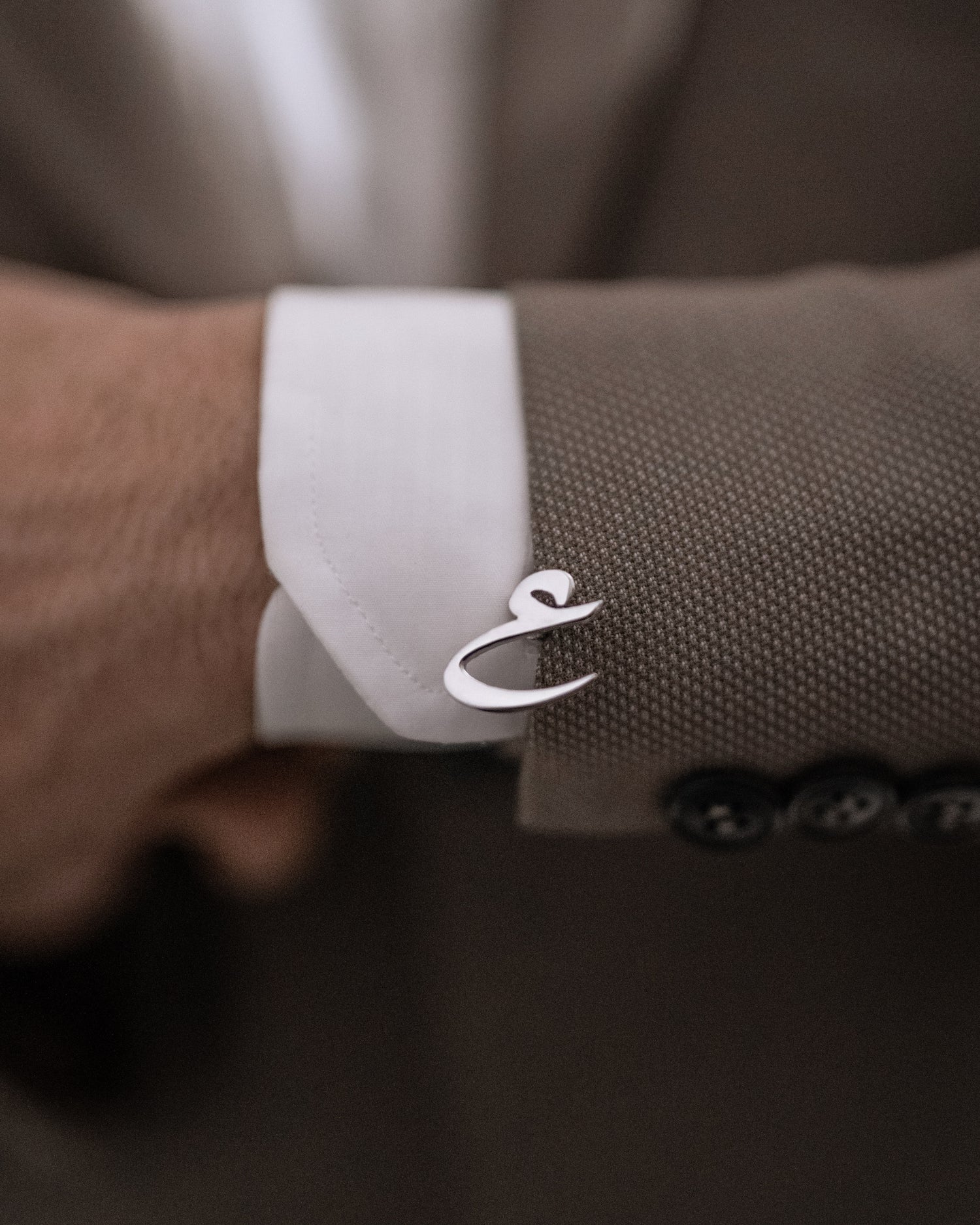 Calligraphed Arabic Initial Cufflinks