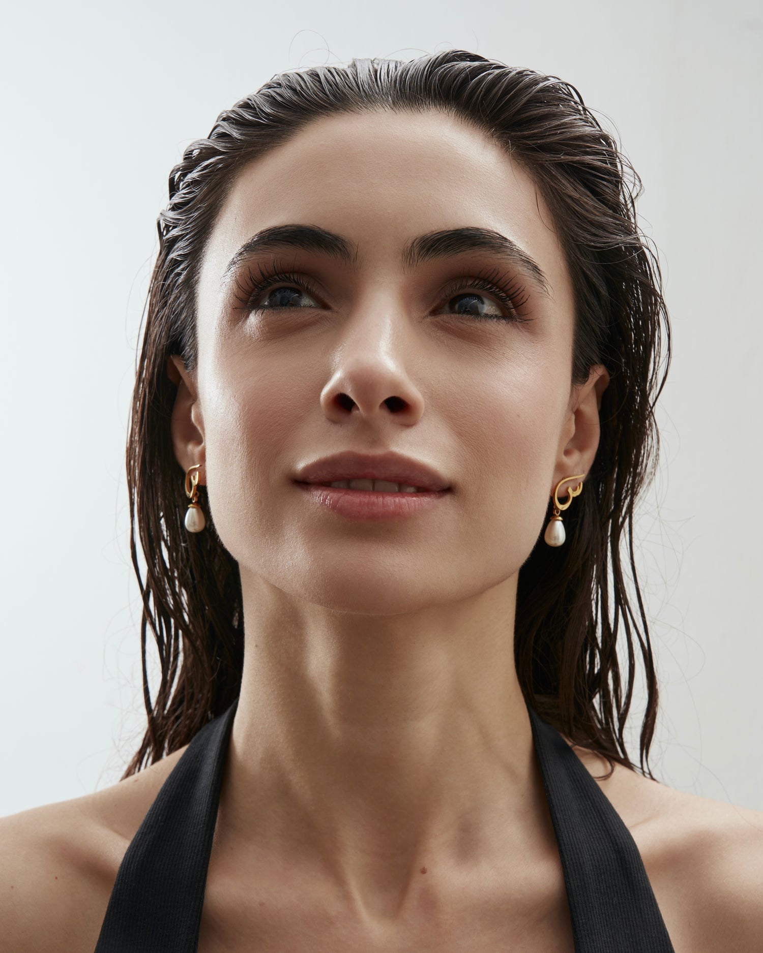 Calligraphed Letter Earrings أ