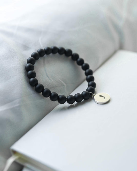 Matte Black Bead Bracelet