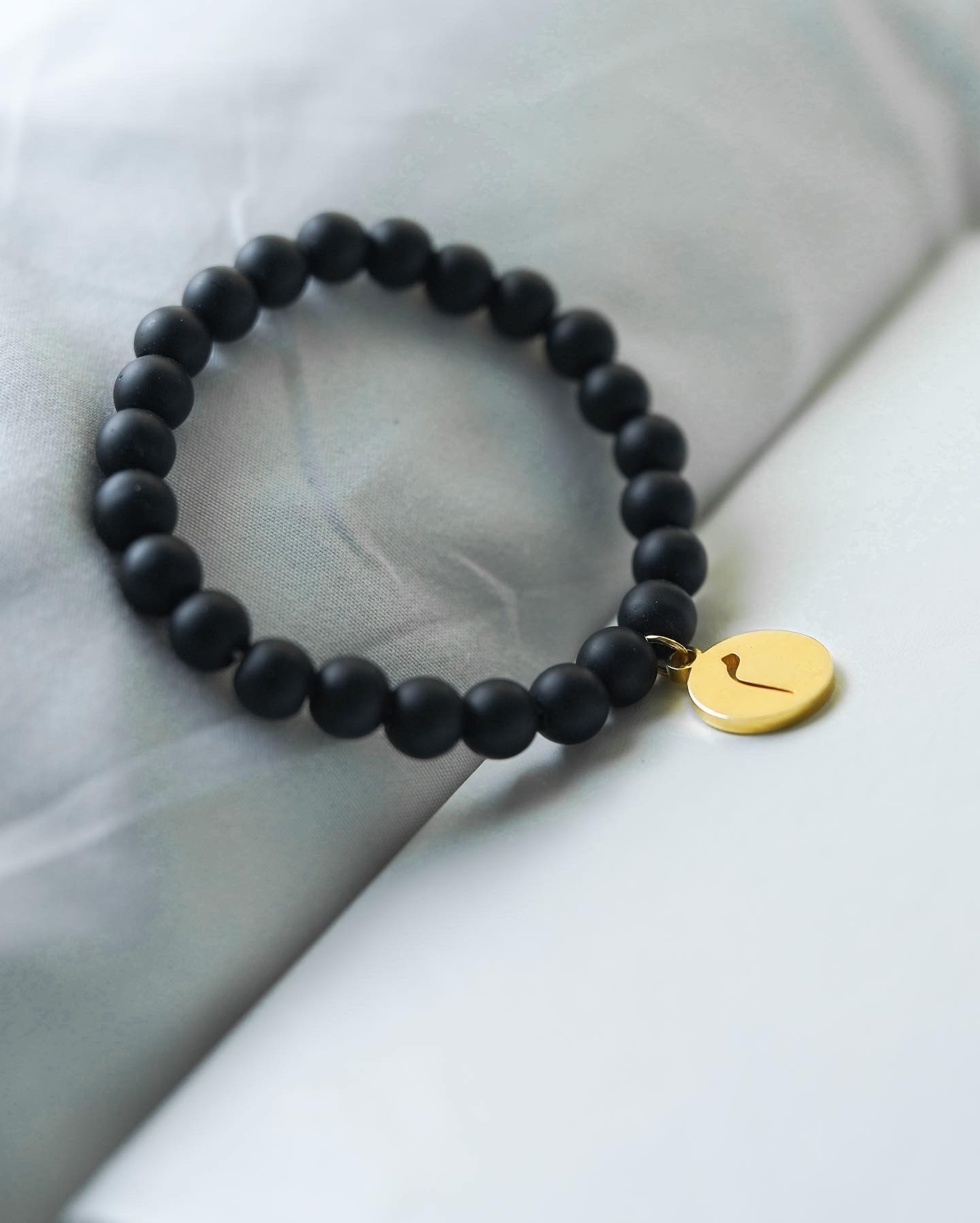 Matte Black Bead Bracelet