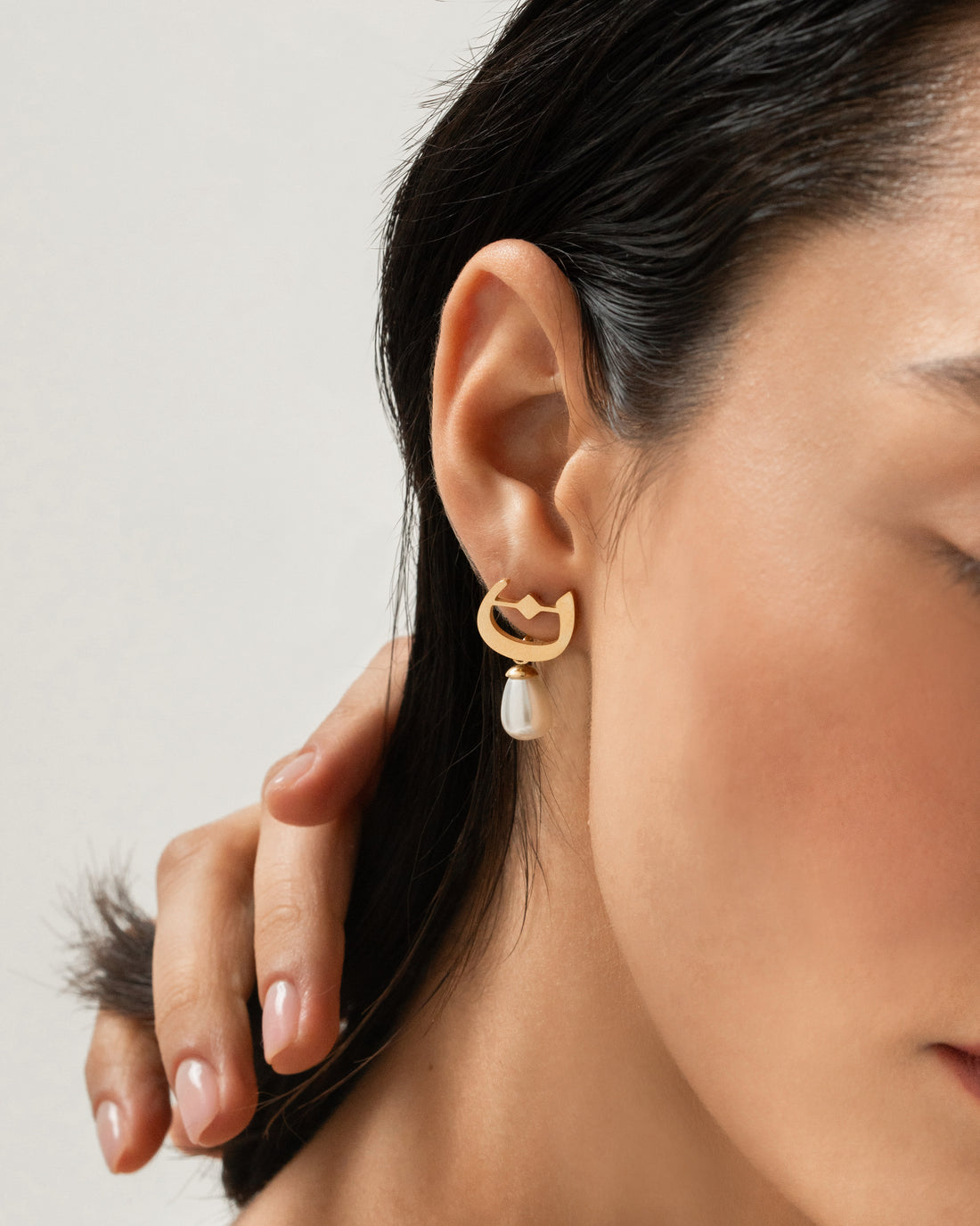 Calligraphed Initial Earrings ن