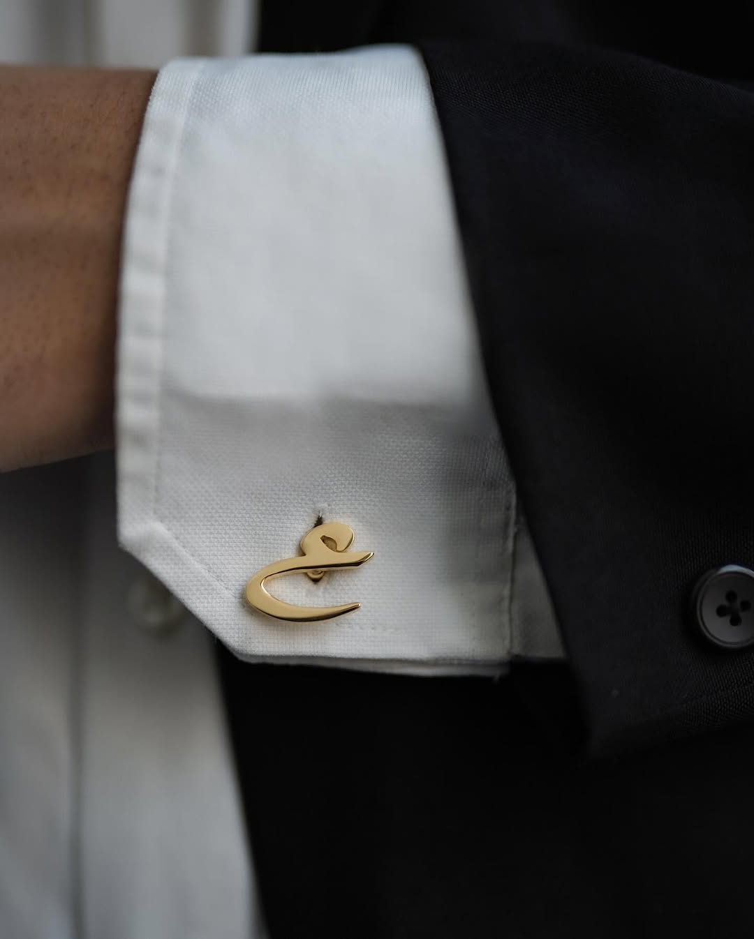 Calligraphed Arabic Initial Cufflinks