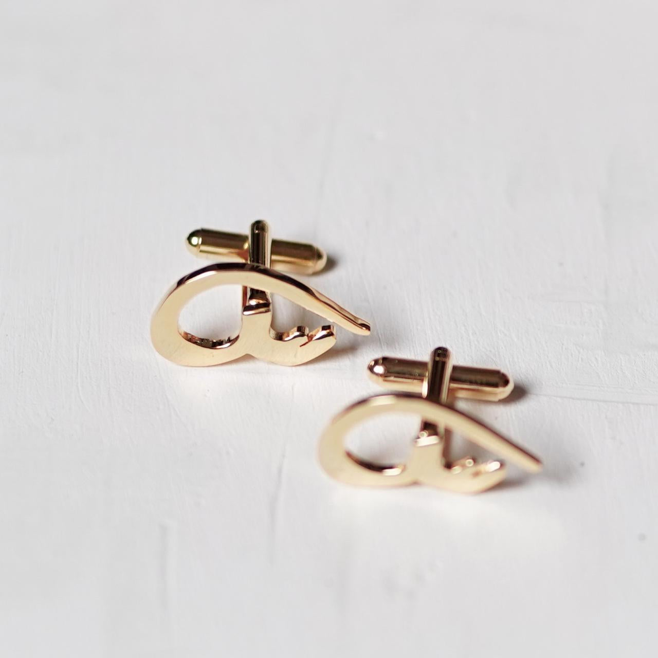 Calligraphed Arabic Initial Cufflinks