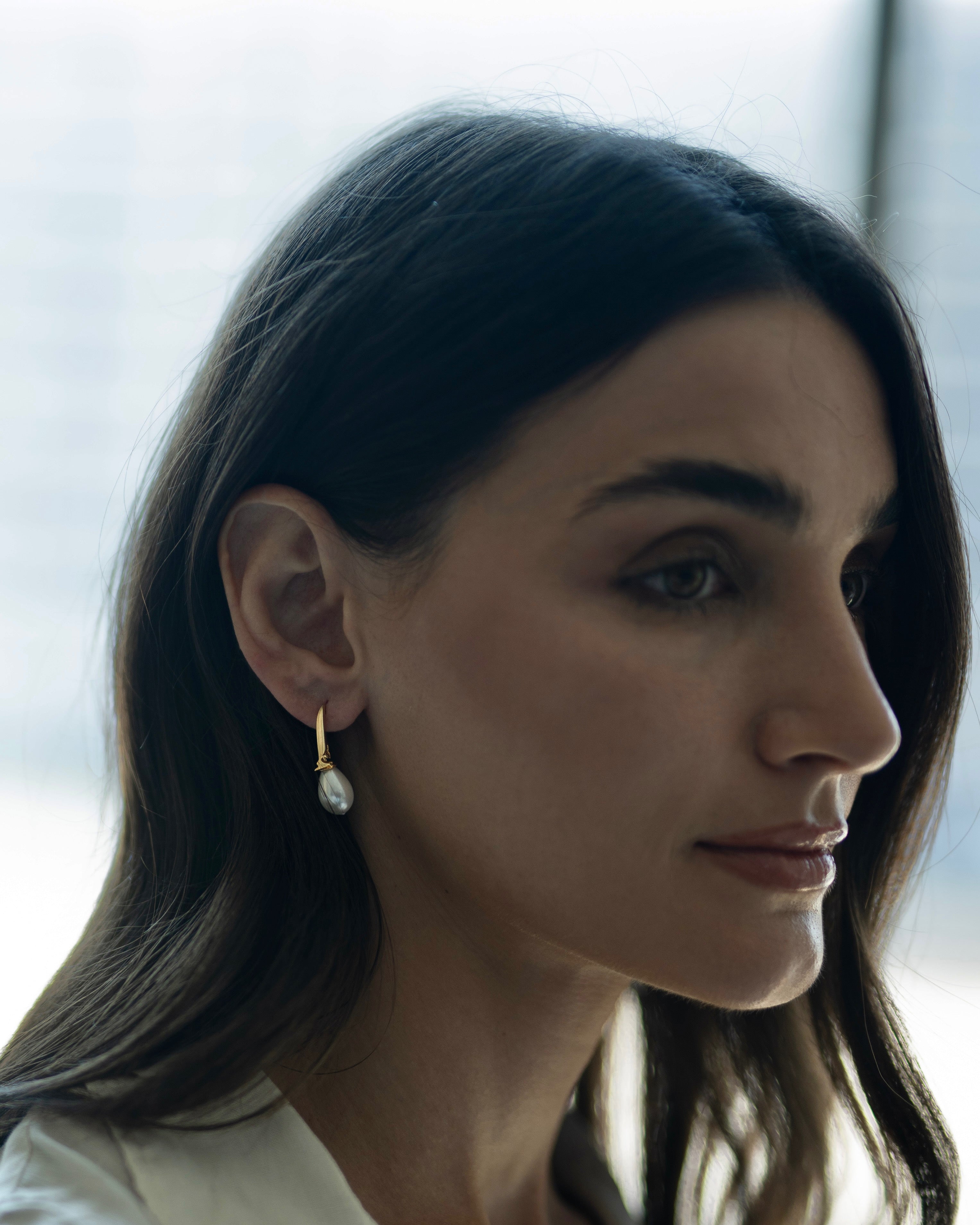 Calligraphed Letter Earrings إ