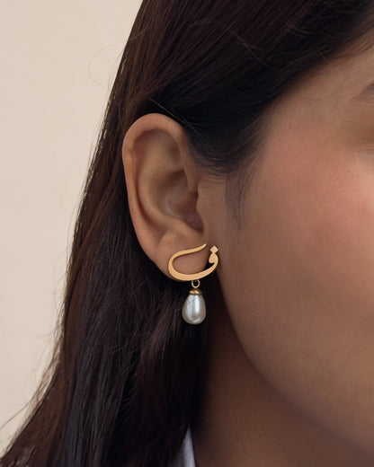 Calligraphed Arabic Initial Earrings