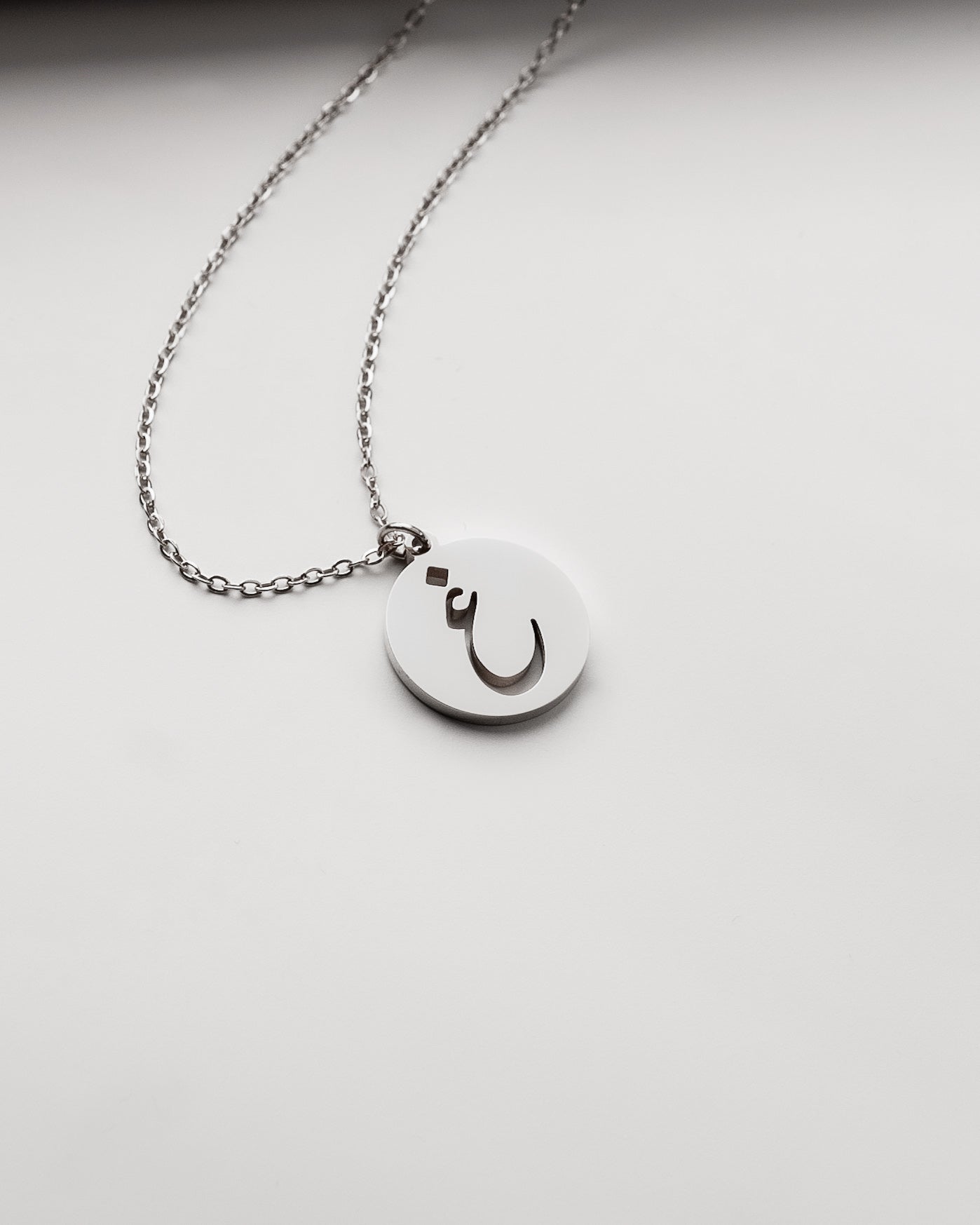 Initial Necklace (Silver) غ