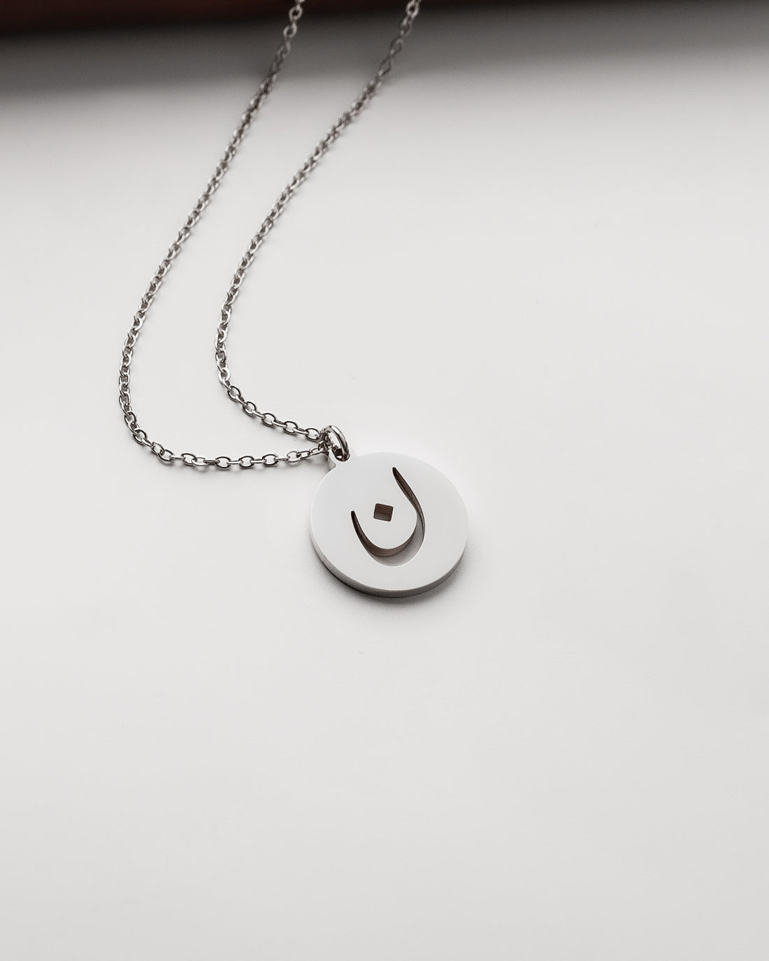 Initial Necklace (Silver) ن