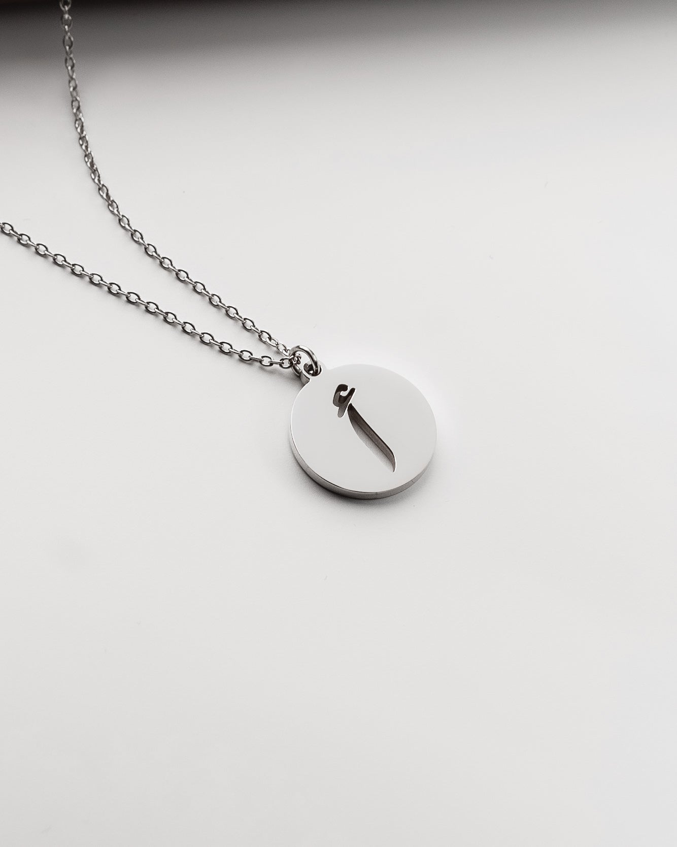 Initial Necklace (Silver) أ