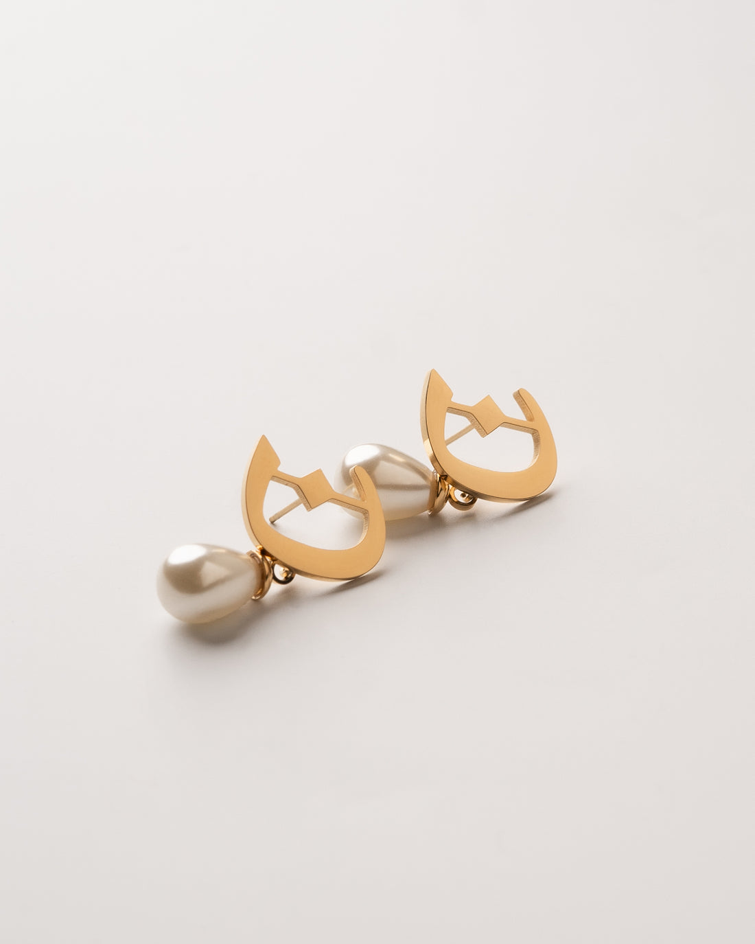 Calligraphed Letter Earrings ن