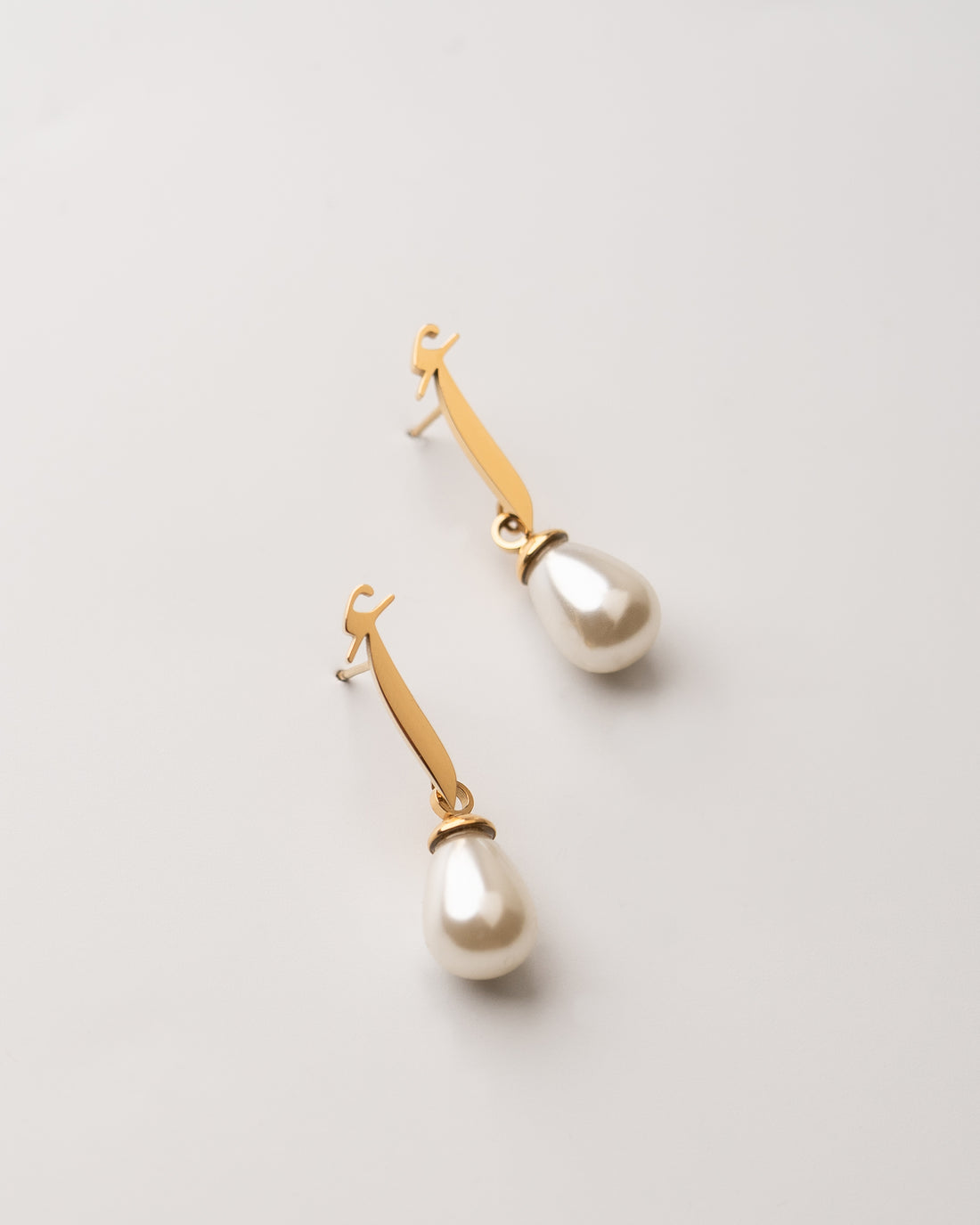 Calligraphed Letter Earrings أ