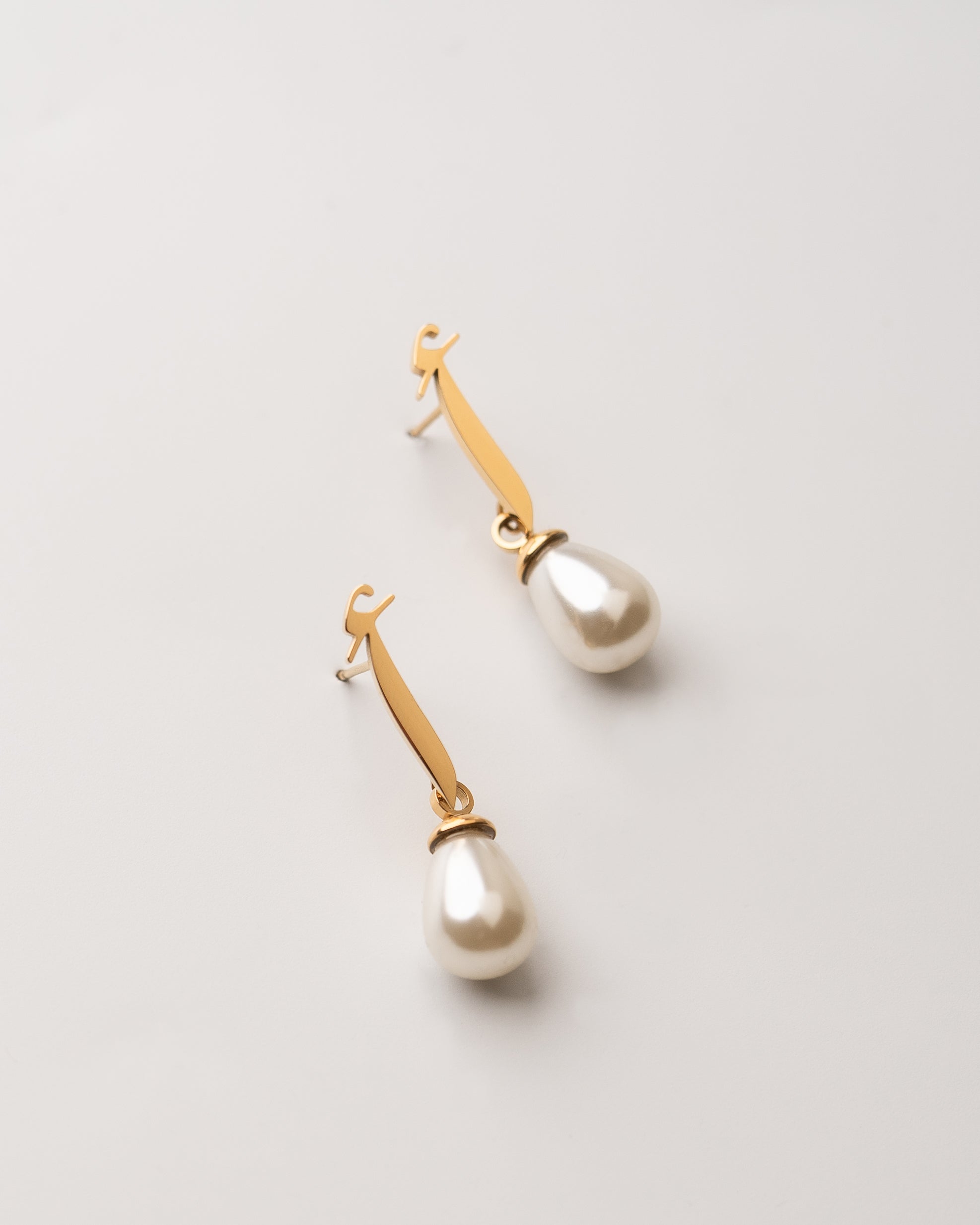 Calligraphed Letter Earrings أ