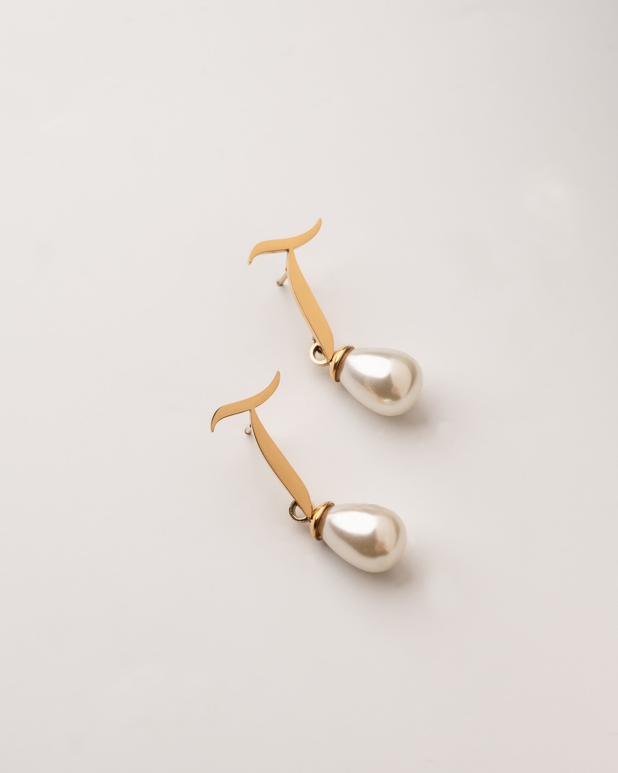 Calligraphed Letter Earrings آ