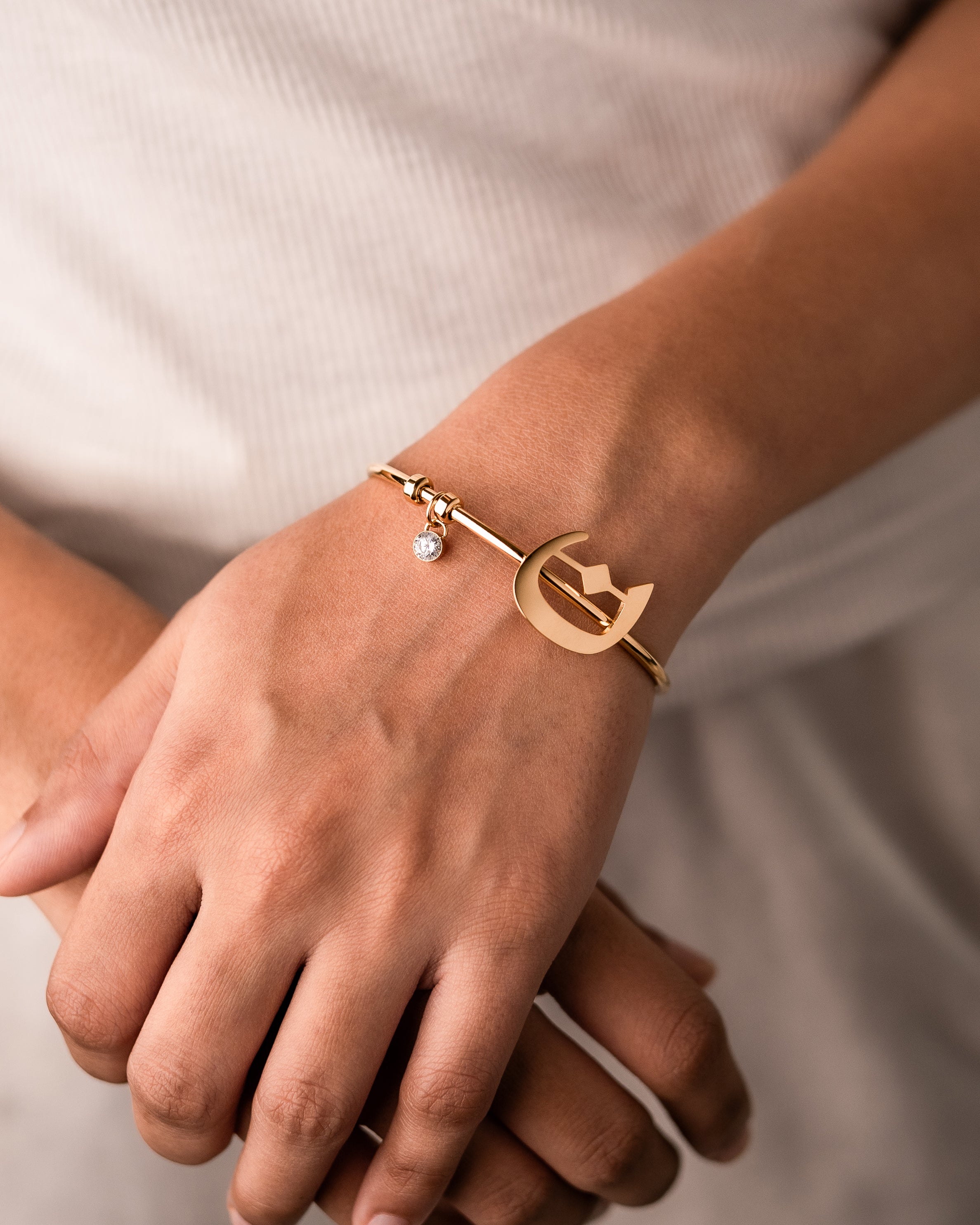 Calligraphed Initial Bracelet ن