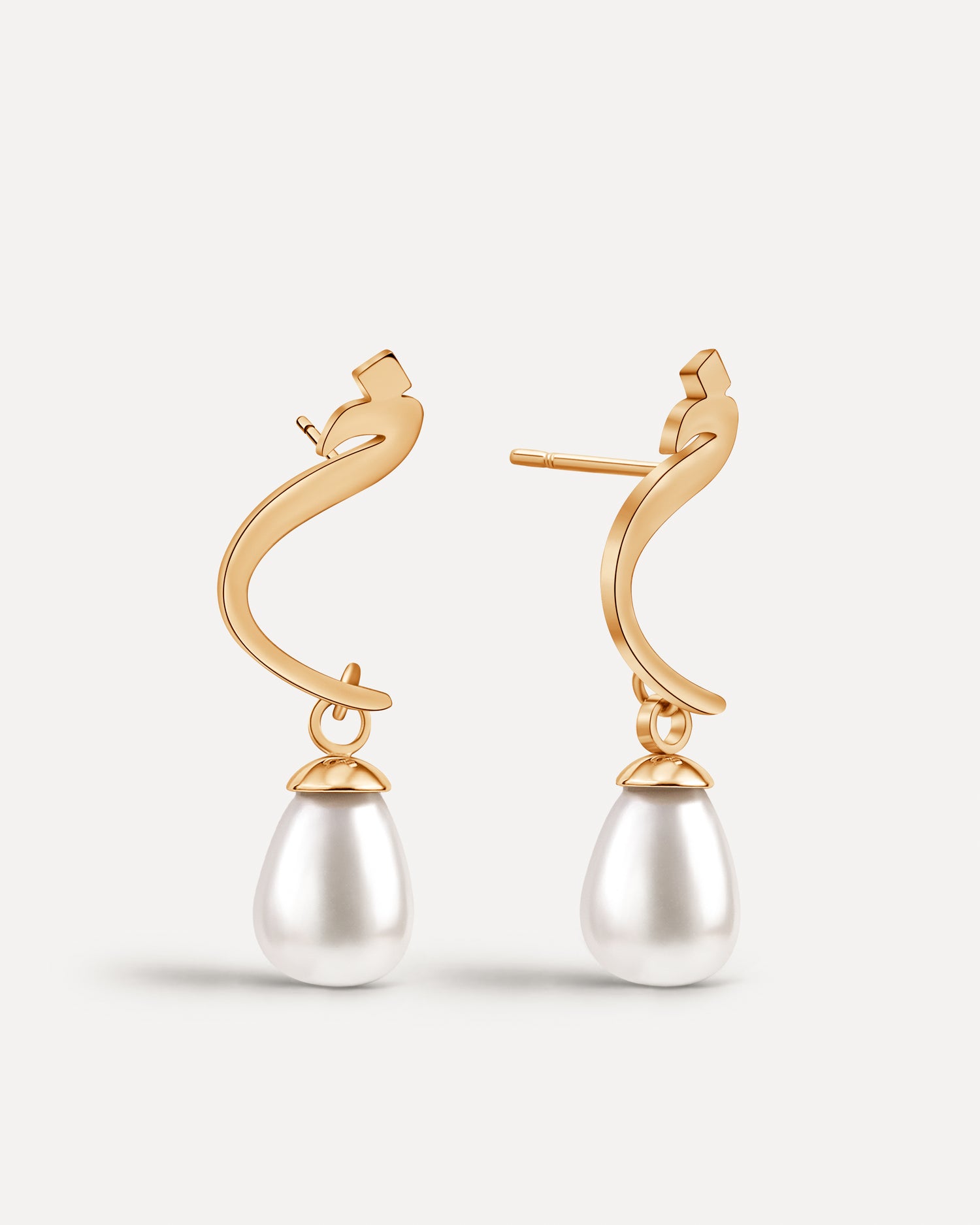 Calligraphed Initial Earrings خ
