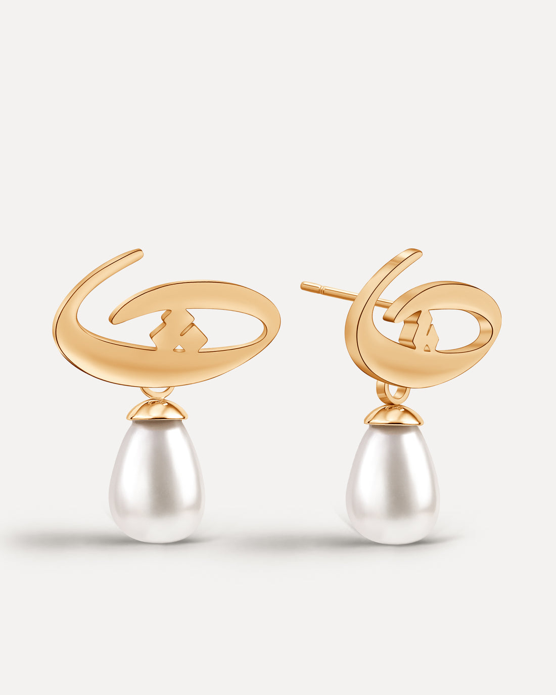 Calligraphed Initial Earrings ث