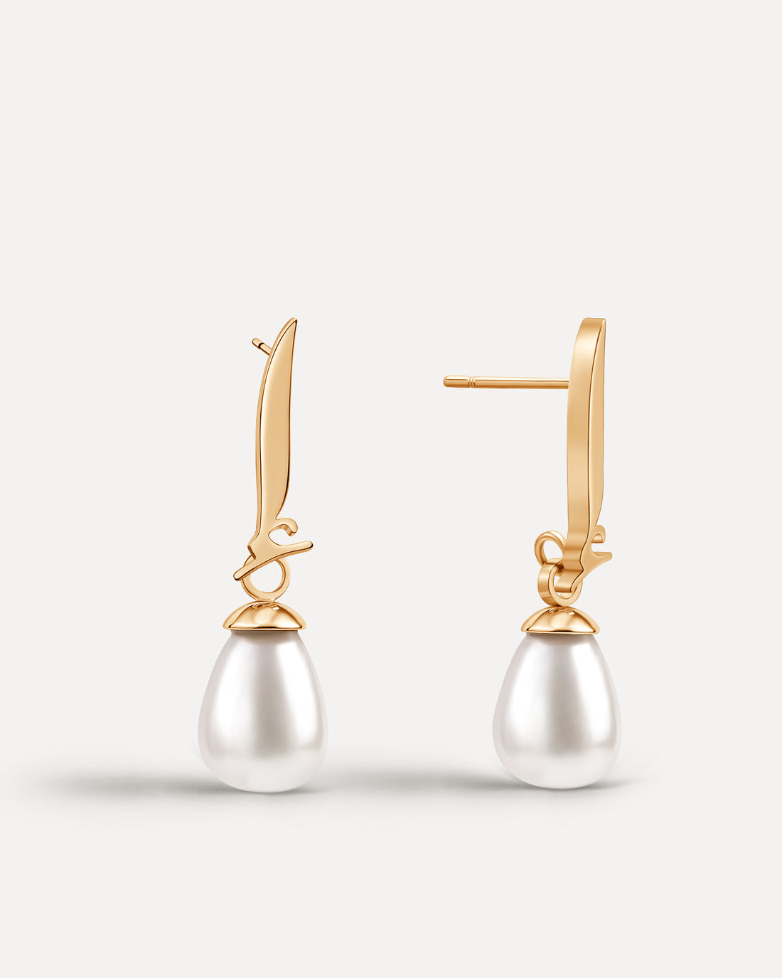 Calligraphed Initial Earrings إ
