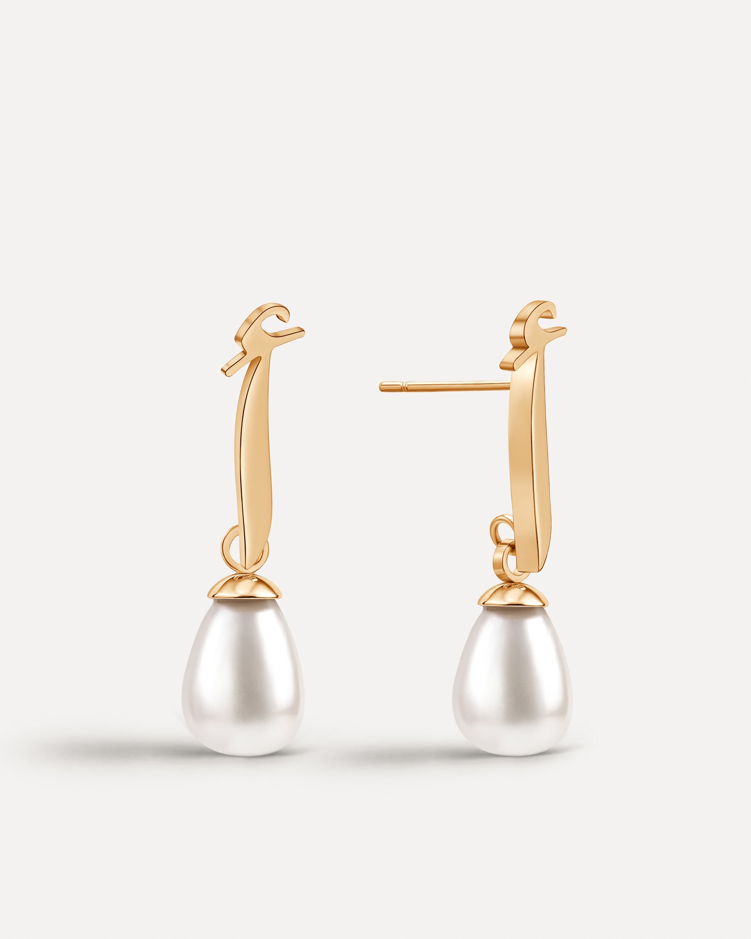 Calligraphed Initial Earrings أ