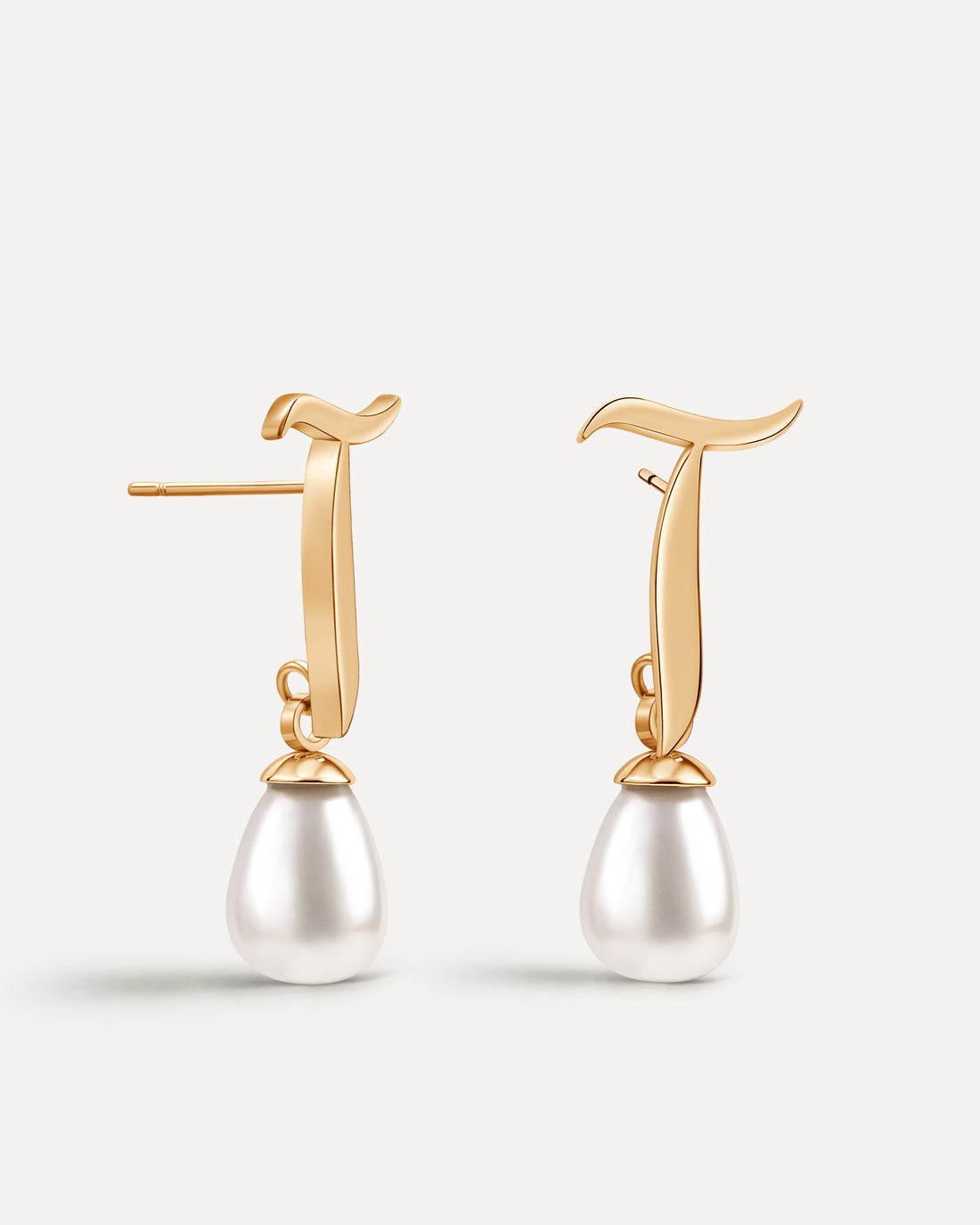 Calligraphed Initial Earrings آ
