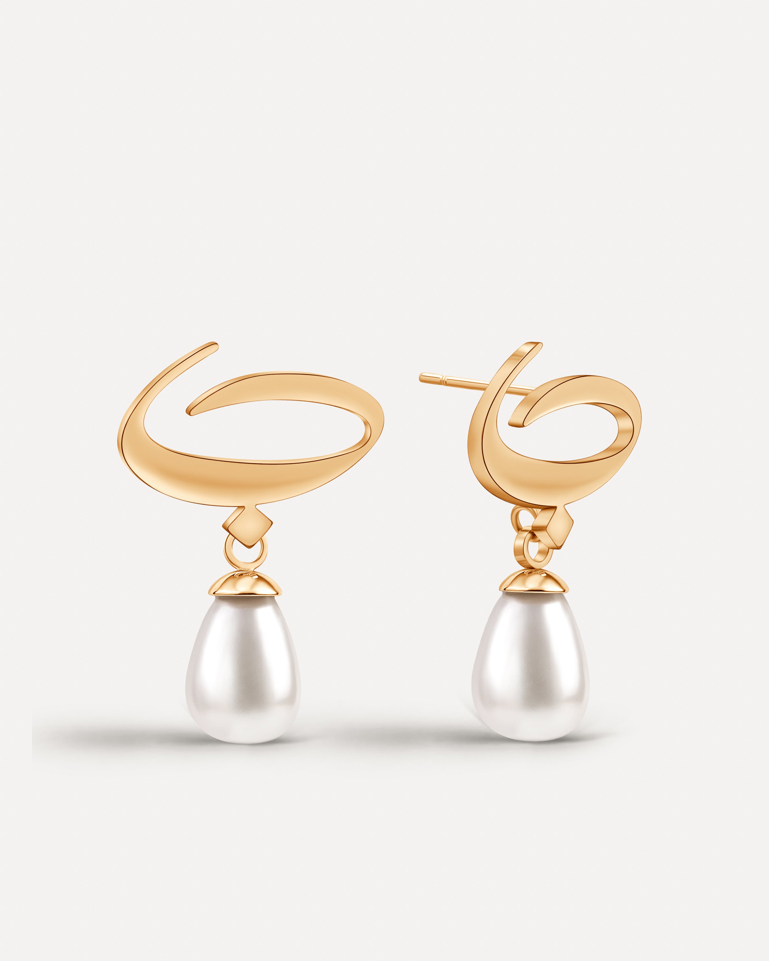 Calligraphed Initial Earrings ب