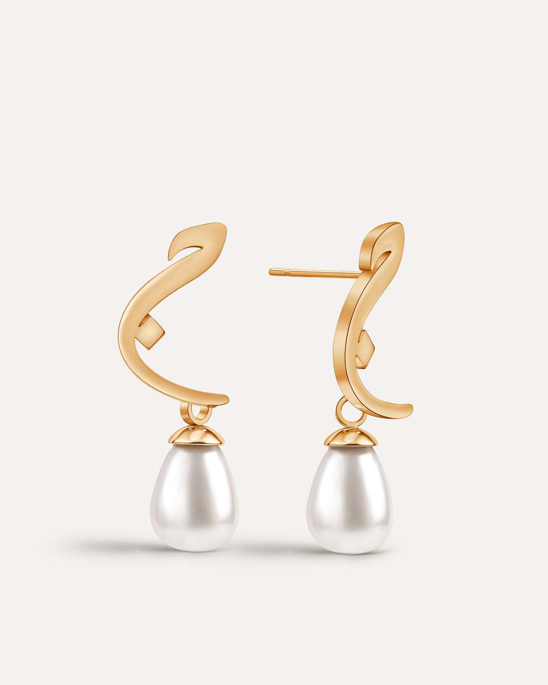 Calligraphed Initial Earrings ج