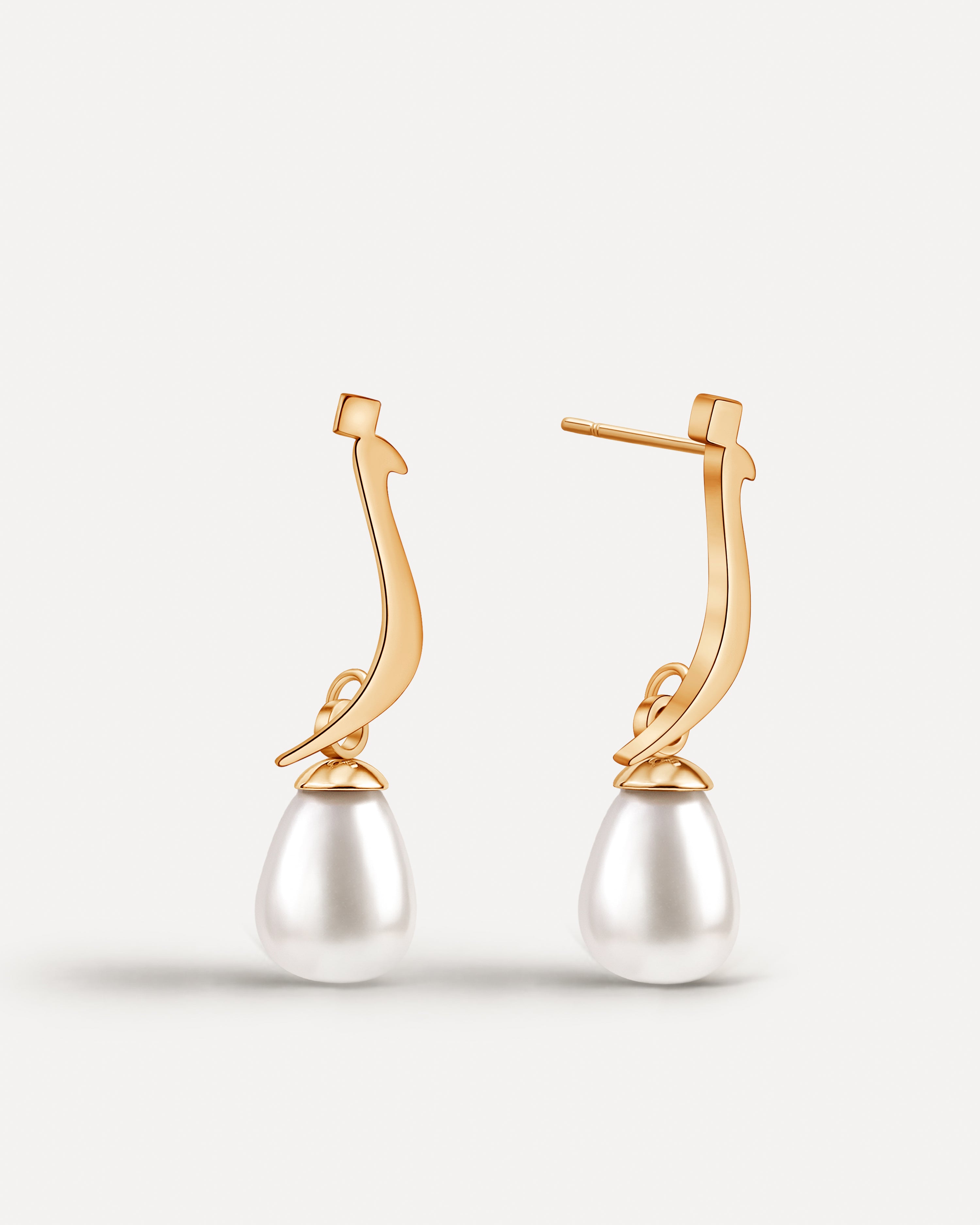 Calligraphed Initial Earrings ز