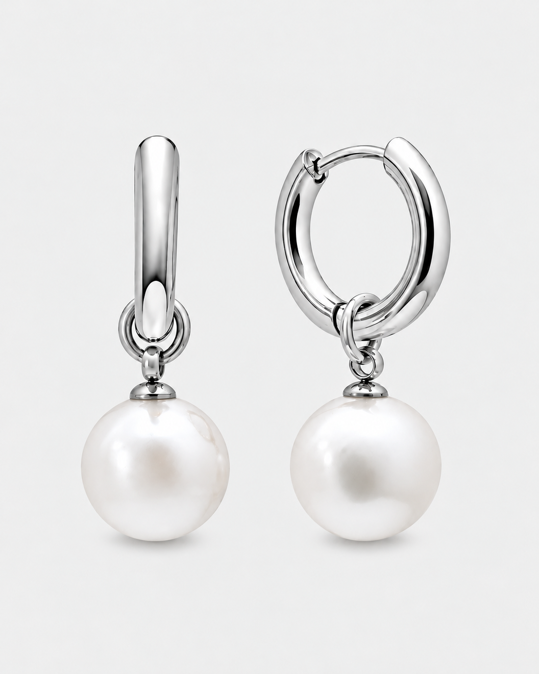 Cove Pearl Earrings (Silver)