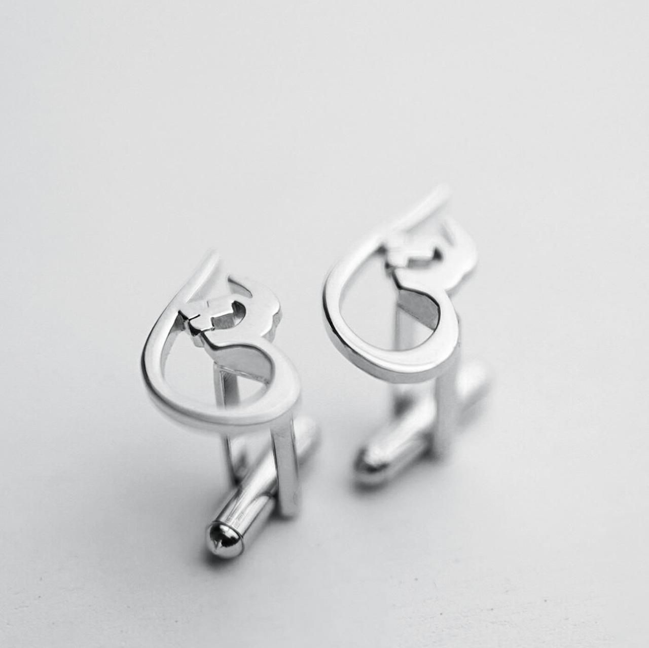 Calligraphed Arabic Initial Cufflinks