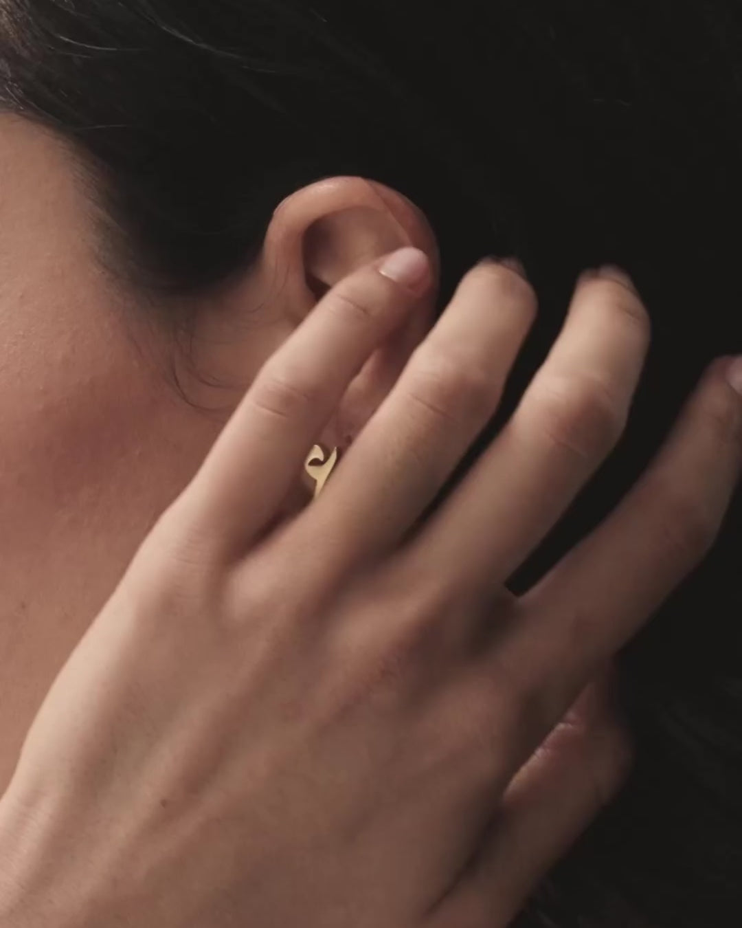 Calligraphed Initial Earrings ف