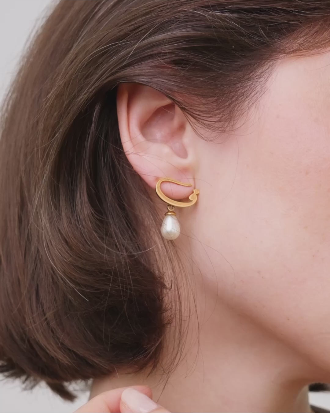 Calligraphed Initial Earrings ج