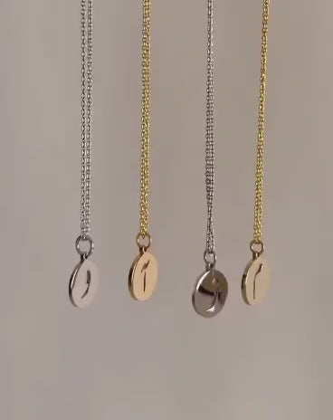Initial Necklace (Silver) د